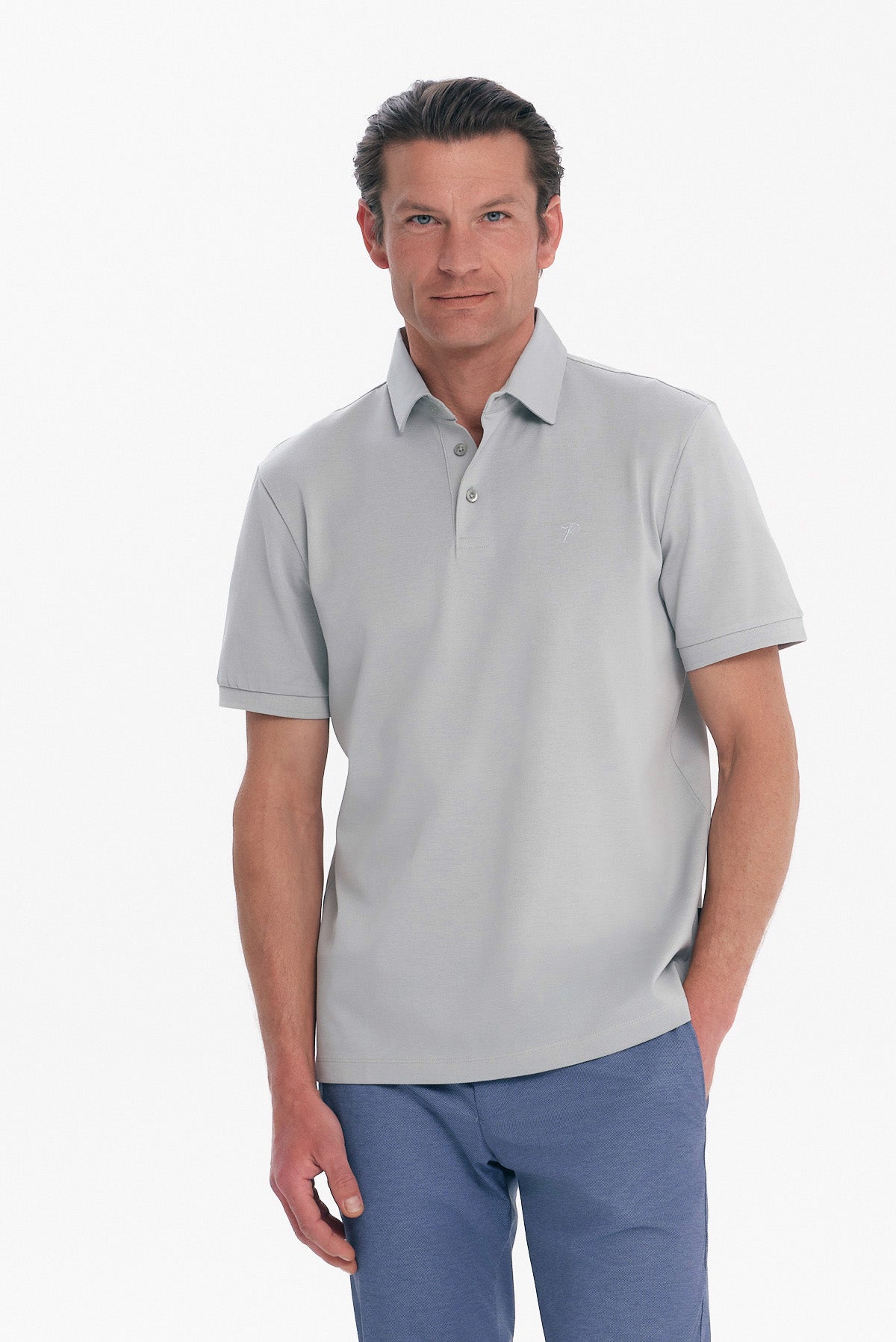 ΑΝΔΡΙΚΟ ΜΟΝΟΧΡΩΜΟ ΚΟΝΤΟΜΑΝΙΚΟ POLO MERCERISED ΣΤΟ ΧΡΩΜΑ ΤΗΣ ΜΕΝΤΑΣ PORTOBELLO'S