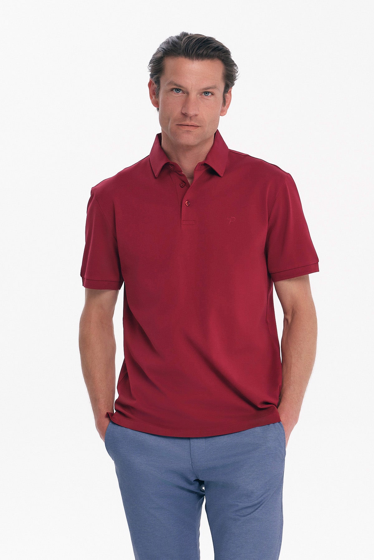 ΑΝΔΡΙΚΟ ΜΠΟΡΝΤΟ ΜΟΝΟΧΡΩΜΟ ΚΟΝΤΟΜΑΝΙΚΟ POLO MERCERISED PORTOBELLO'S