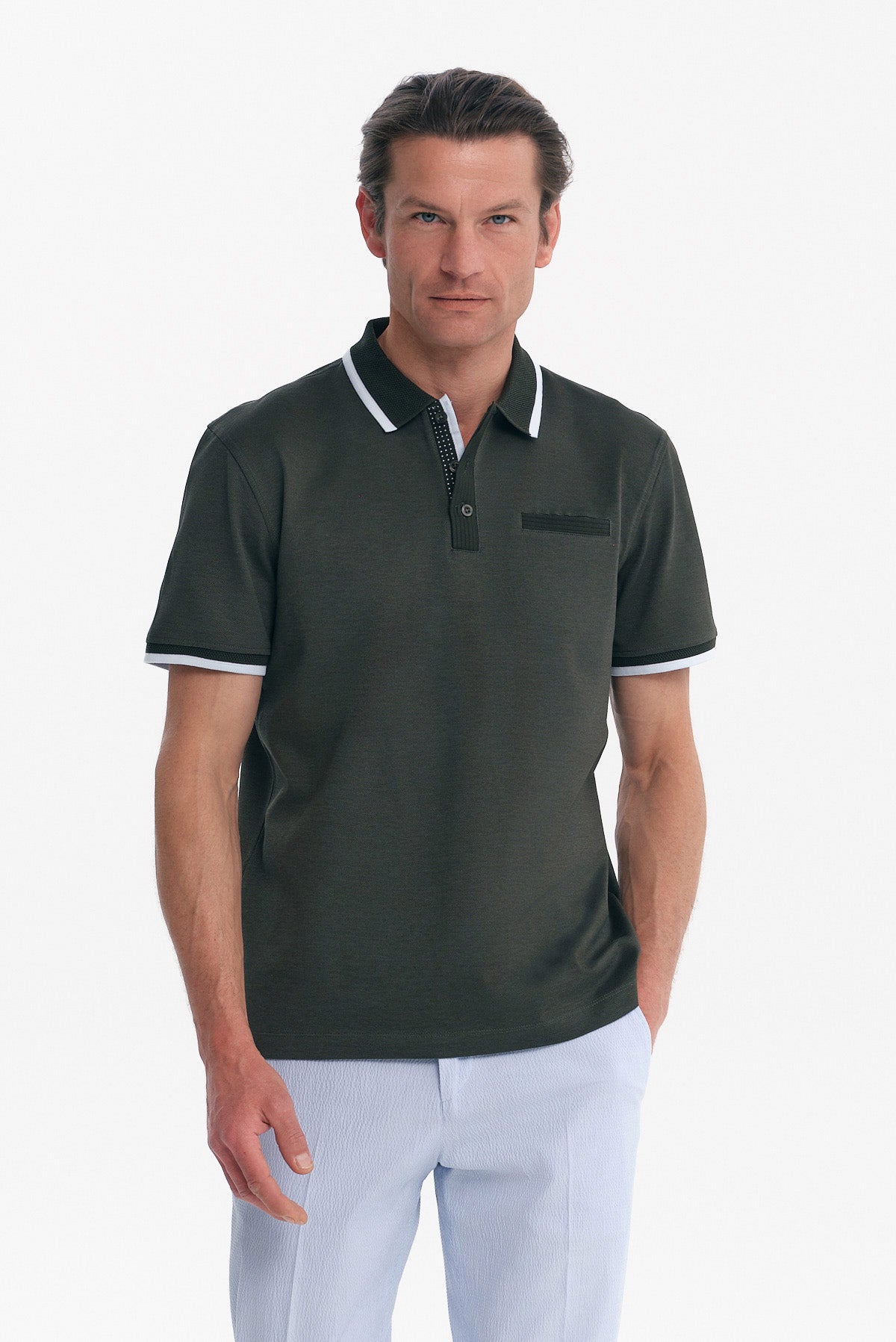 ΑΝΔΡΙΚΟ ΛΑΔΙ POLO MERCERISED REGULAR FIT PORTOBELLO'S ΜΕ ΛΕΠΤΟΜΕΡΕΙΕΣ