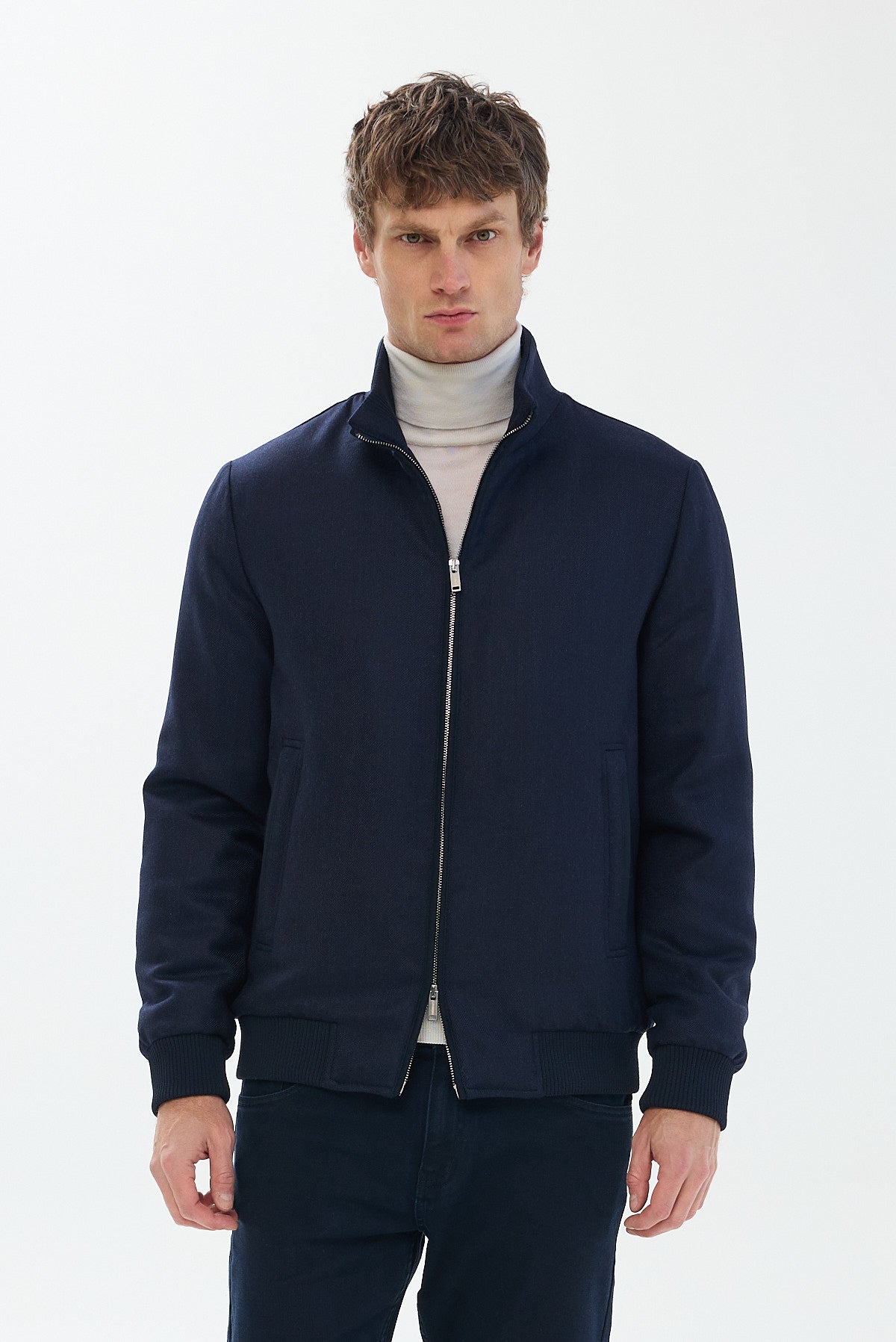 ΑΝΔΡΙΚΟ ΜΠΛΕ ΜΑΛΛΙΝΟ ΤΖΑΚΕΤ PORTOBELLO'S REGULAR FIT