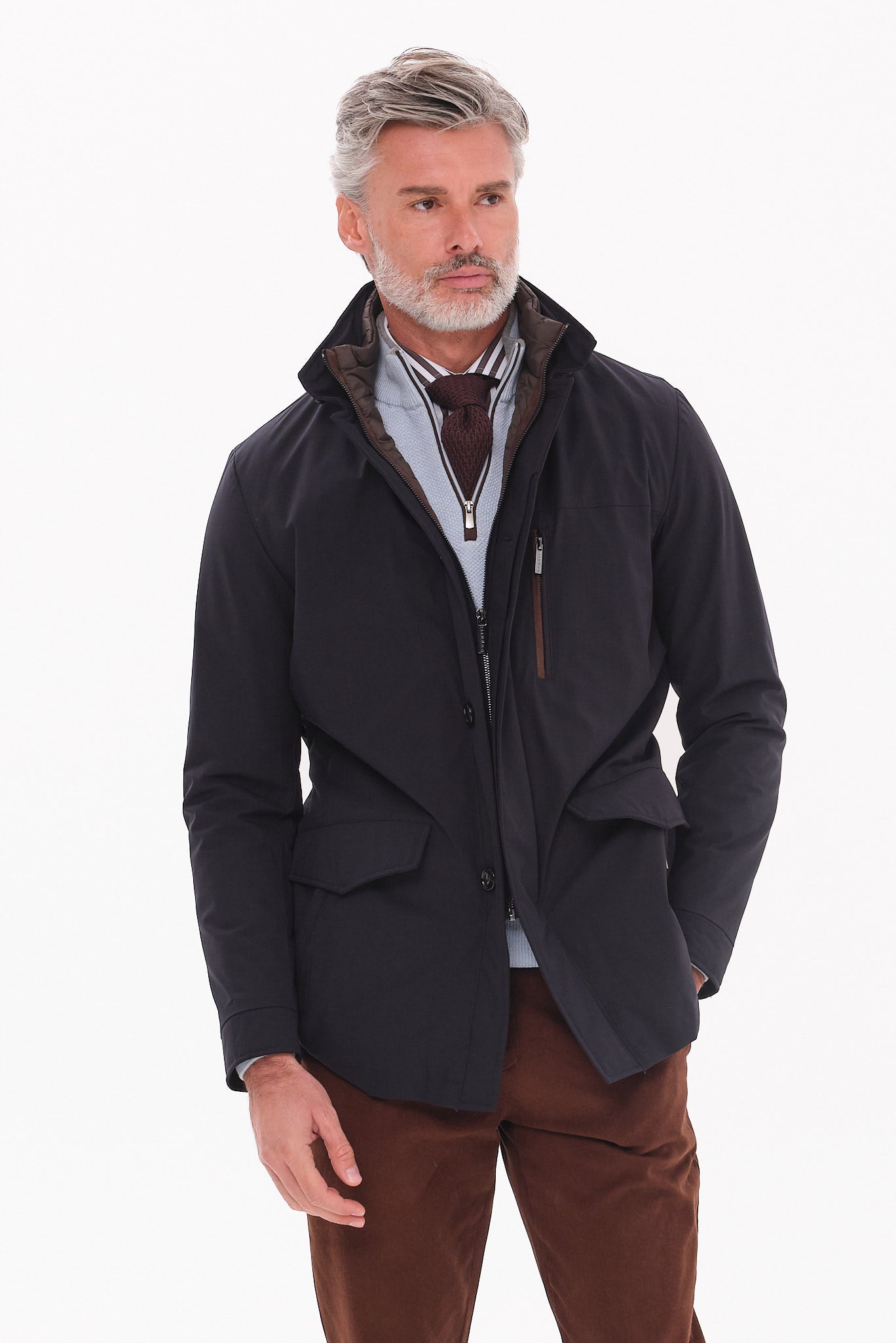 ΑΝΔΡΙΚΟ ΜΠΛΕ ΜΠΟΥΦΑΝ BUGGATI ΜΕ ΑΠΟΣΠΩΜΕΝΗ ΜΟΣΤΡΑ REGULAR FIT