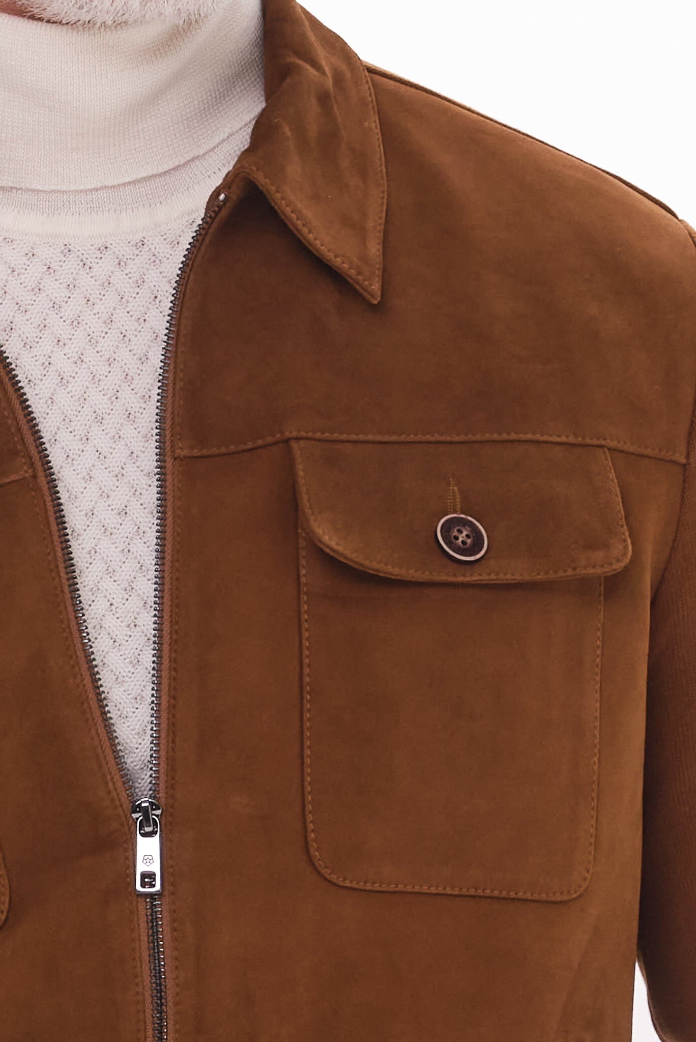 ΑΝΔΡΙΚΟ ΔΕΡΜΑΤΙΝΟ SUEDE ΤΖΑΚΕΤ PORTOBELLO'S ΣΕ ΤΑΜΠΑ ΧΡΩΜΑ REGULAR FIT