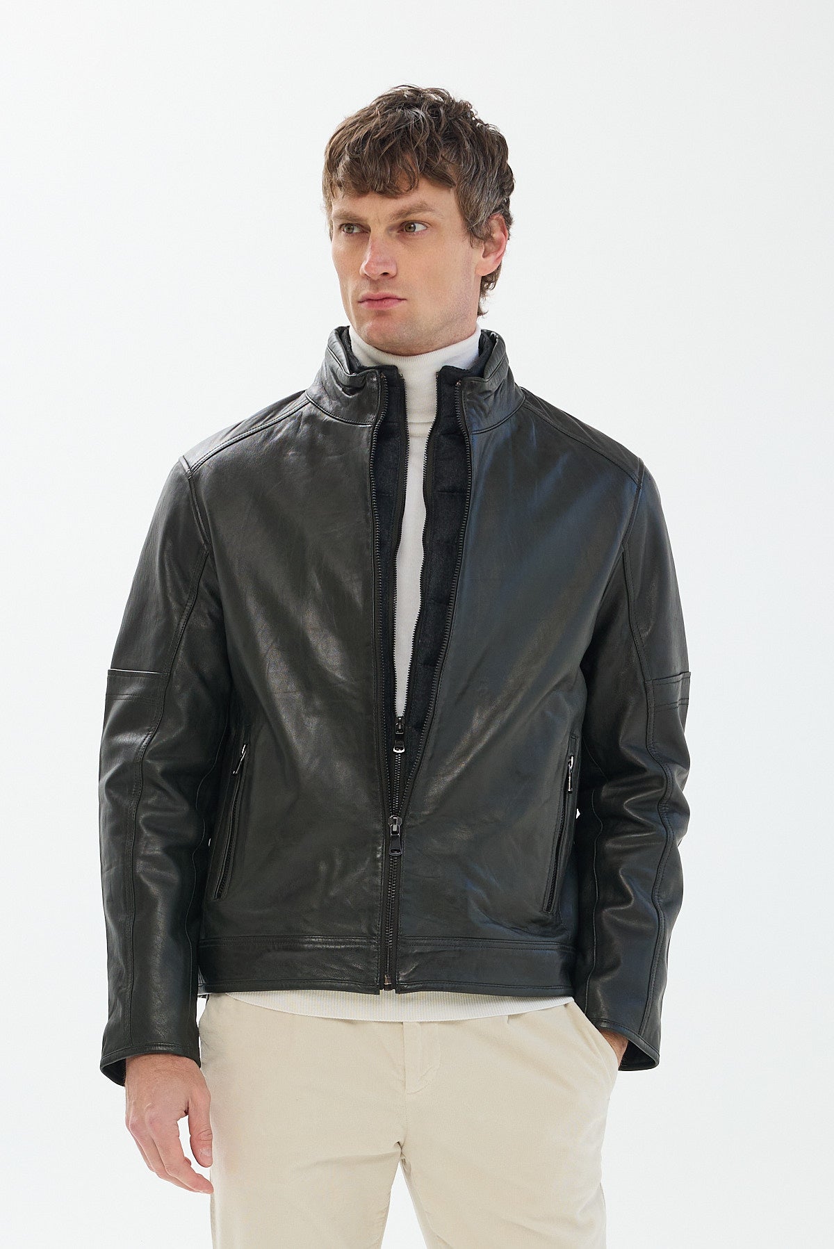 ΑΝΔΡΙΚΟ ΛΑΔΙ ΔΕΡΜΑΤΙΝΟ ΤΖΑΚΕΤ PORTOBELLO'S