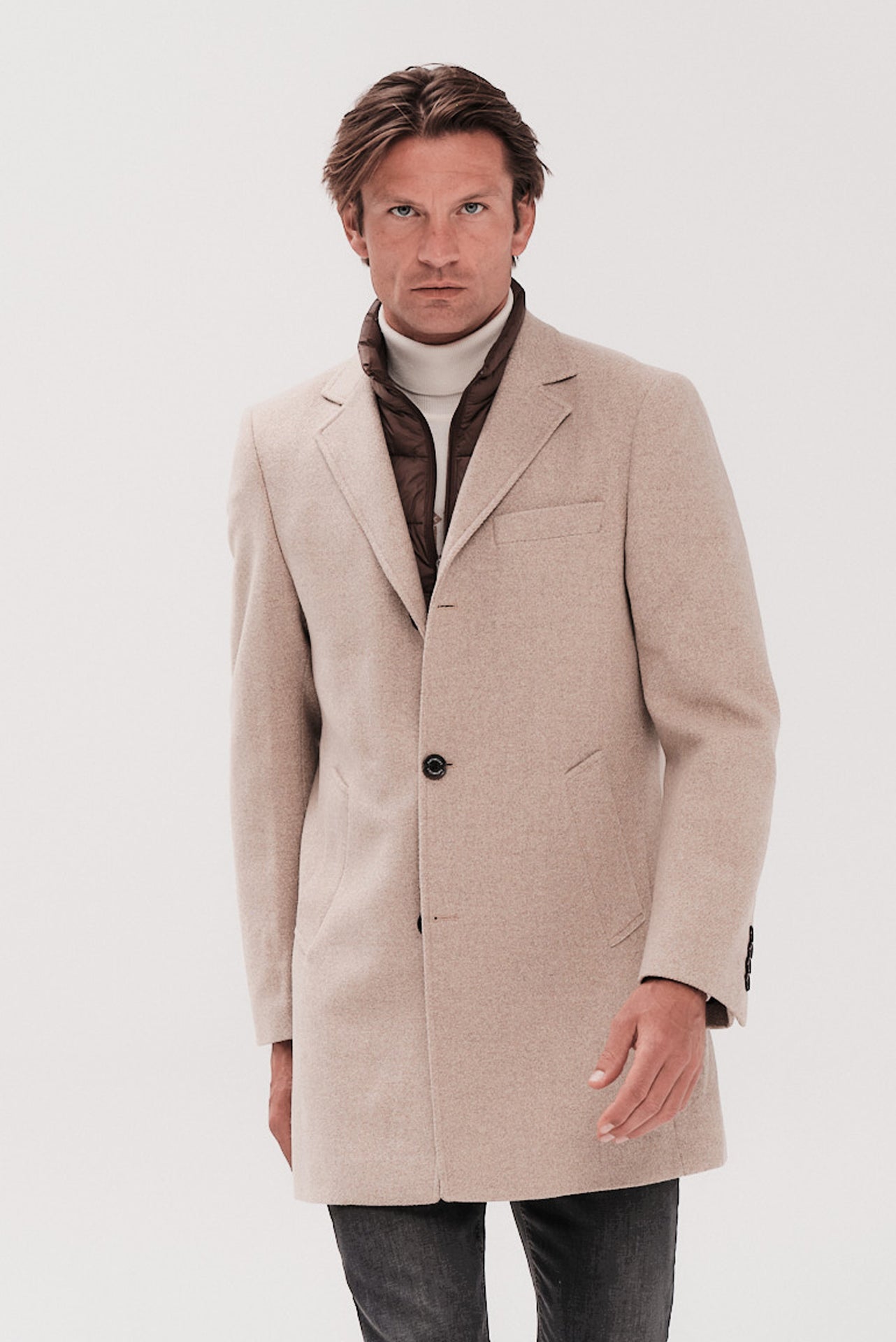 ΑΝΔΡΙΚΟ ΣΚΟΥΡΟ ΜΠΕΖ ΜΑΛΛΙΝΟ DRAGO ΠΑΛΤΟ PORTOBELLO'S REGULAR FIT