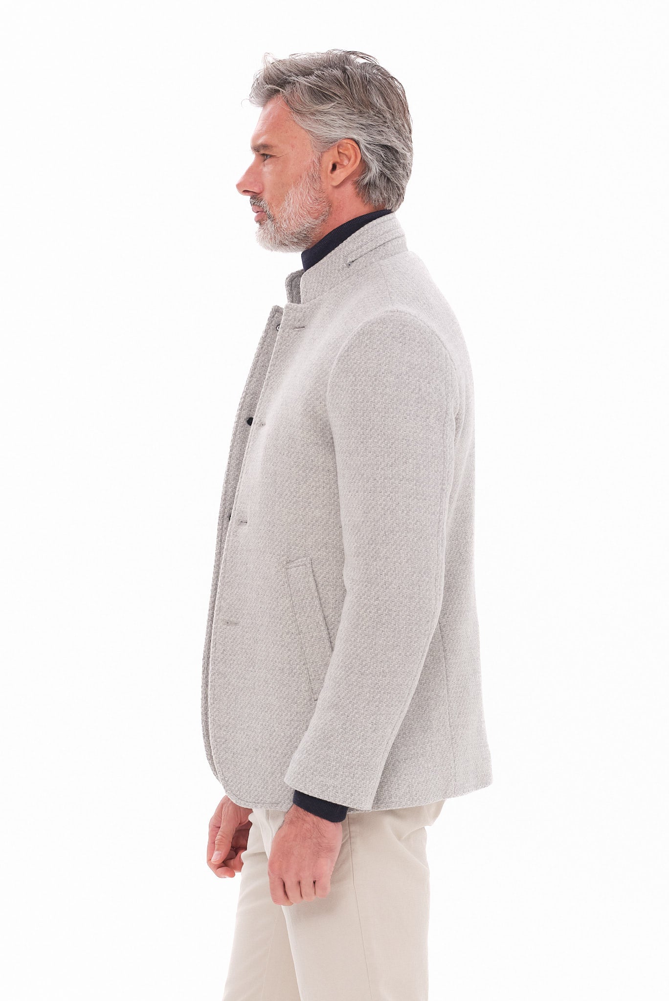 ΑΝΔΡΙΚΟ ΑΝΟΙΧΤΟ ΓΚΡΙ ΗΜΙΠΑΛΤΟ PORTOBELLO'S ΜΕ ΜΑΟ ΓΙΑΚΑ REGULAR FIT