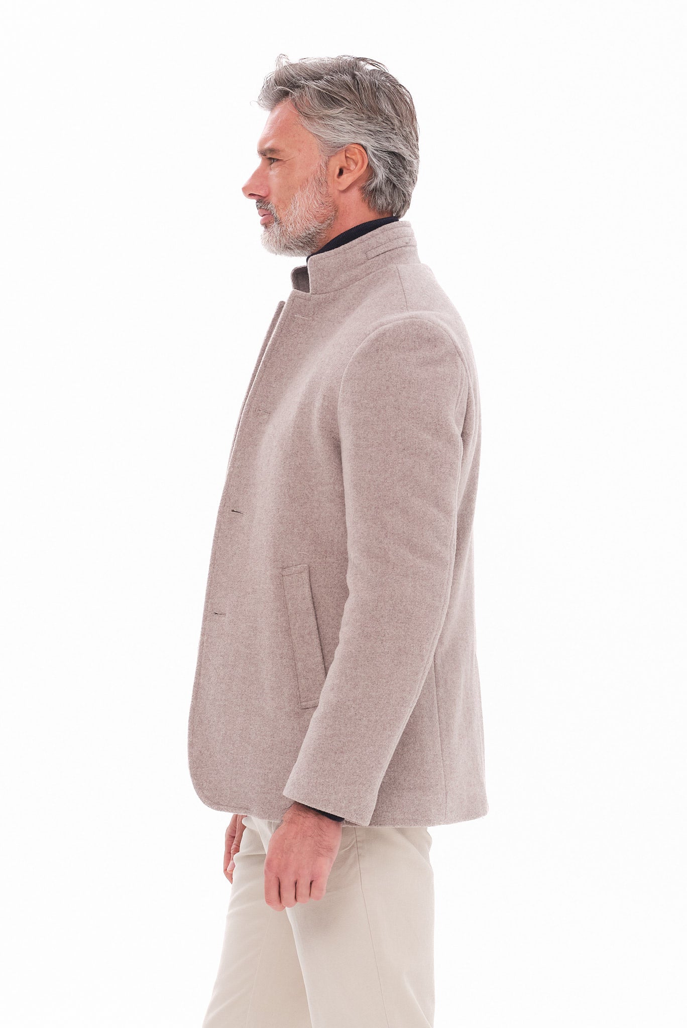 ΑΝΔΡΙΚΟ ΜΠΕΖ ΣΚΟΥΡΟ ΗΜΙΠΑΛΤΟ PORTOBELLO'S ΜΕ ΜΑΟ ΓΙΑΚΑ REGULAR FIT