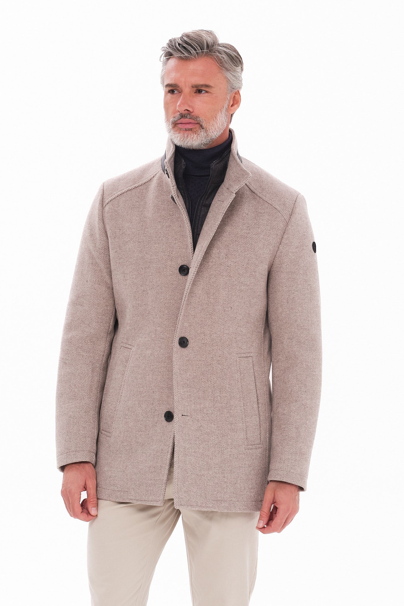 ΑΝΔΡΙΚΟ MPEZ ΣΚΟΥΡΟ ΠΑΛΤΟ PORTOBELLO'S REGULAR FIT