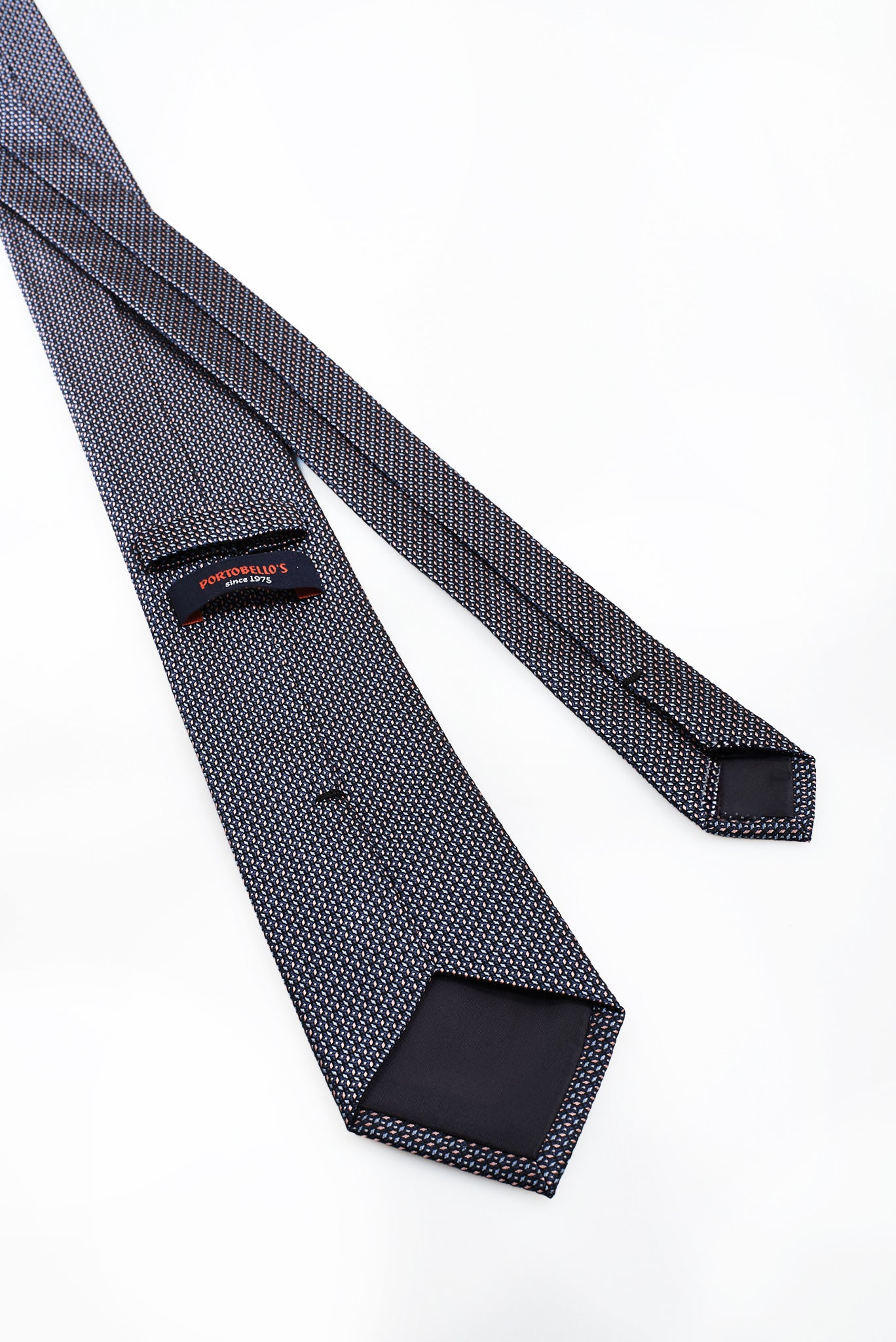 ΑΝΔΡΙΚΗ ΜΕΤΑΞΩΤΗ ΜΠΛΕ ΓΡΑΒΑΤΑ PORTOBELLO'S ΜΕ ΜΙΚΡΟΣΧΕΔΙΟ