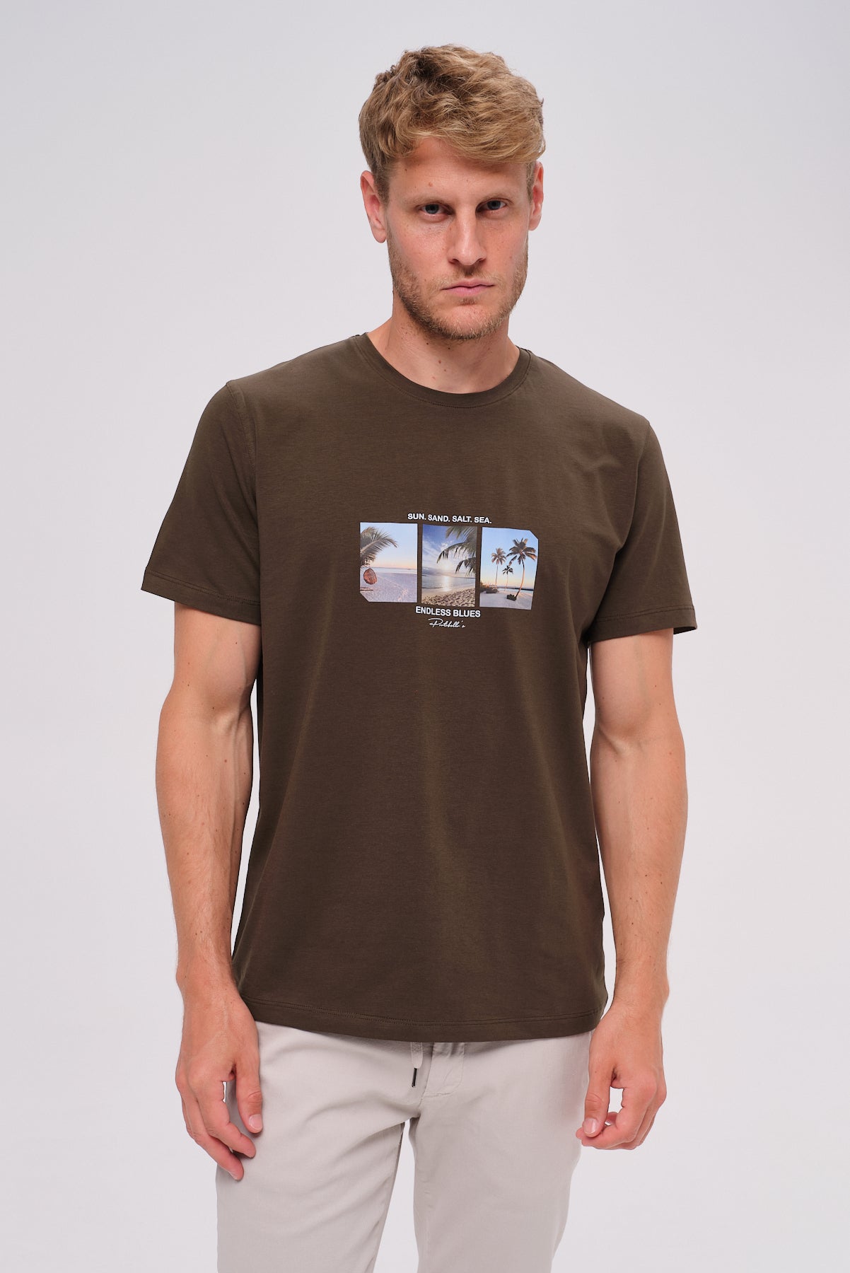 ΑΝΔΡΙΚΟ T-SHIRT PORTOBELLO'S ΛΑΔΙ ΜΕ ΣΤΑΜΠΑ