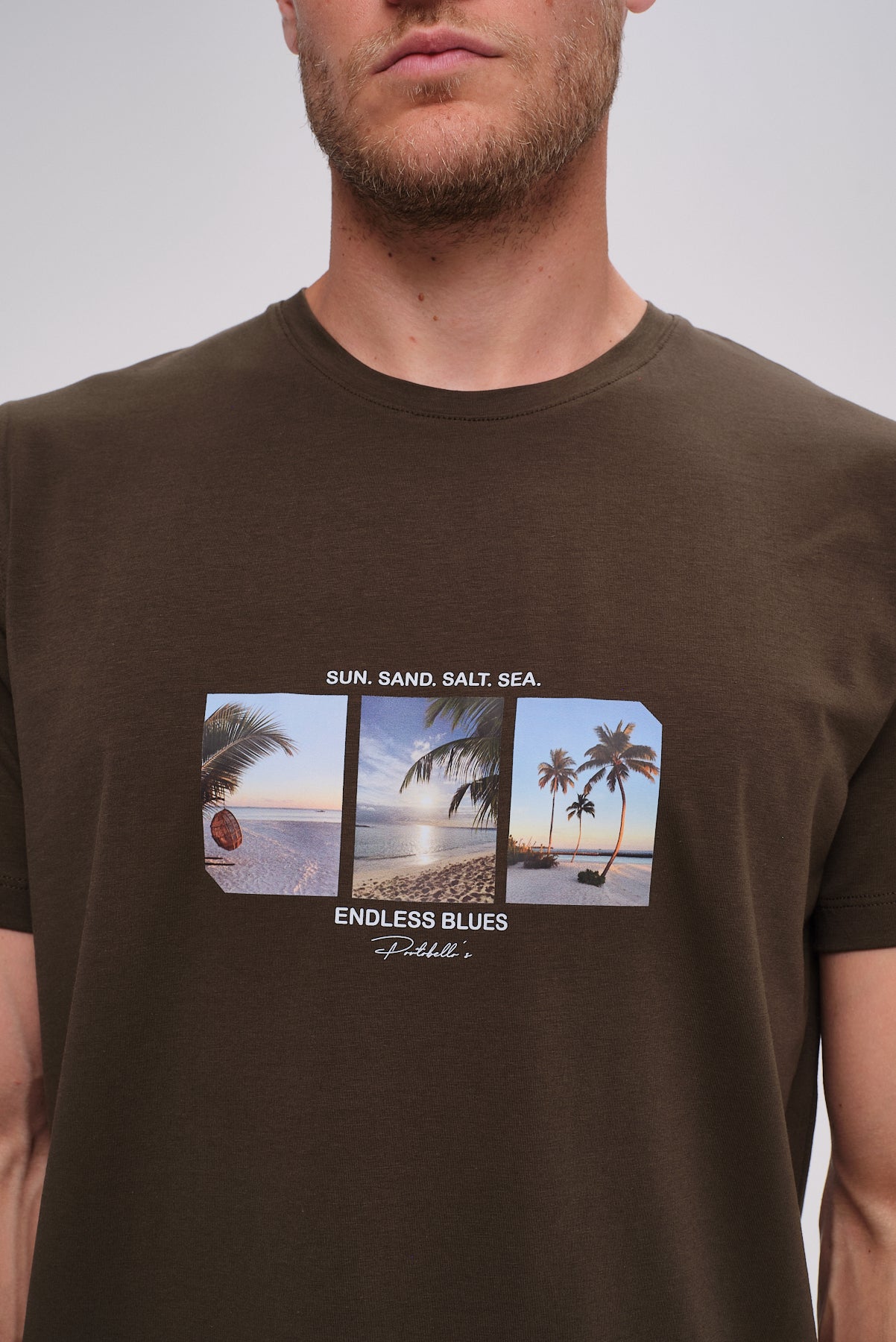 ΑΝΔΡΙΚΟ T-SHIRT PORTOBELLO'S ΛΑΔΙ ΜΕ ΣΤΑΜΠΑ
