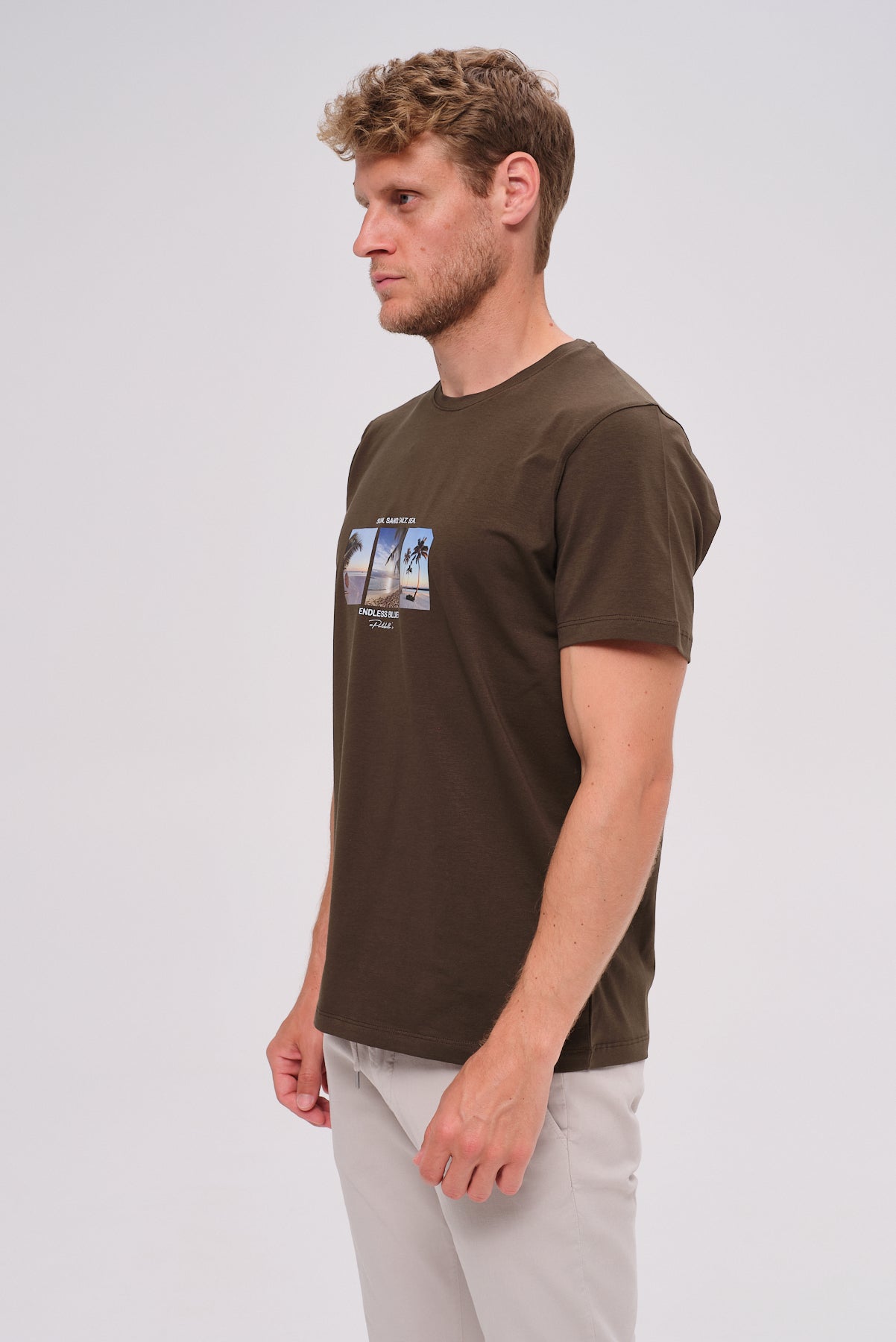 ΑΝΔΡΙΚΟ T-SHIRT PORTOBELLO'S ΛΑΔΙ ΜΕ ΣΤΑΜΠΑ