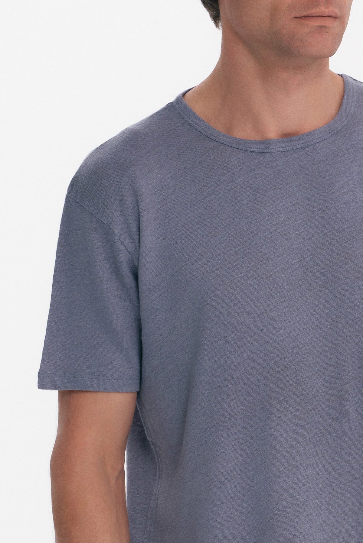 ΑΝΔΡΙΚΟ ΓΚΡΙ ΣΙΕΛ ΚΟΝΤΟΜΑΝΙΚΟ T-SHIRT ΛΙΝΟ REGULAR FIT PORTOBELLO'S