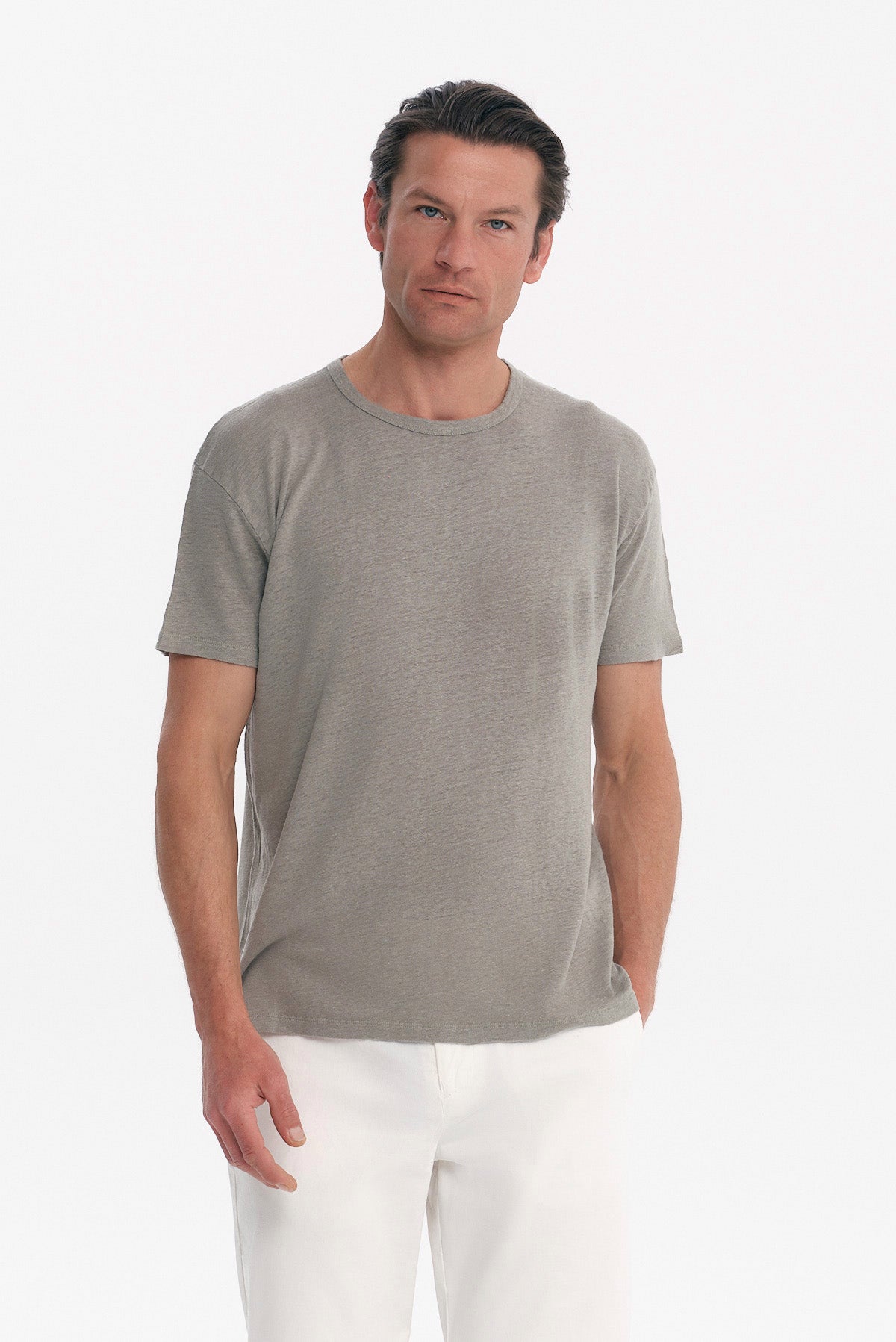 ΑΝΔΡΙΚΟ ΠΡΑΣΙΝΟ ΚΟΝΤΟΜΑΝΙΚΟ T-SHIRT ΛΙΝΟ REGULAR FIT PORTOBELLO'S