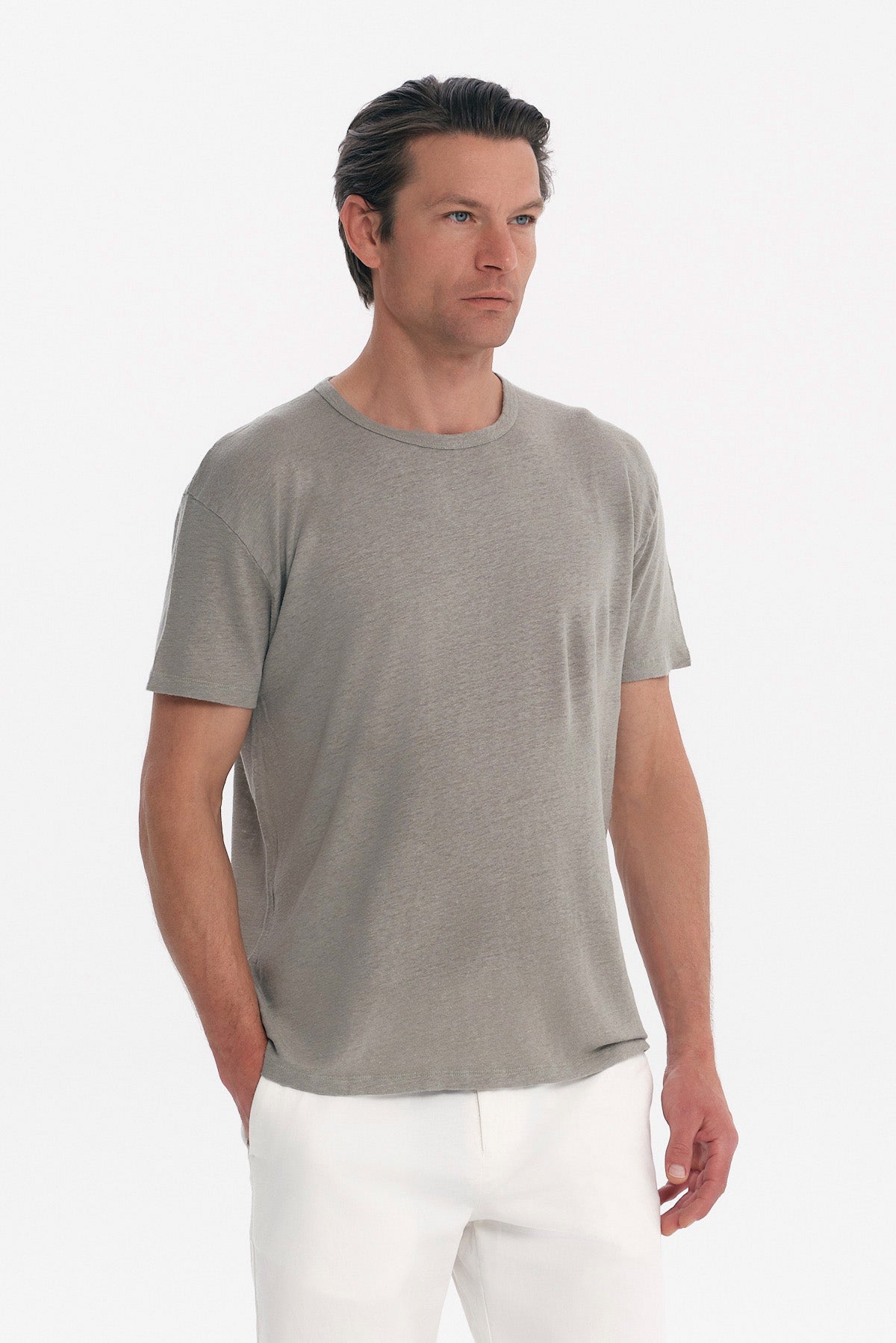 ΑΝΔΡΙΚΟ ΠΡΑΣΙΝΟ ΚΟΝΤΟΜΑΝΙΚΟ T-SHIRT ΛΙΝΟ REGULAR FIT PORTOBELLO'S