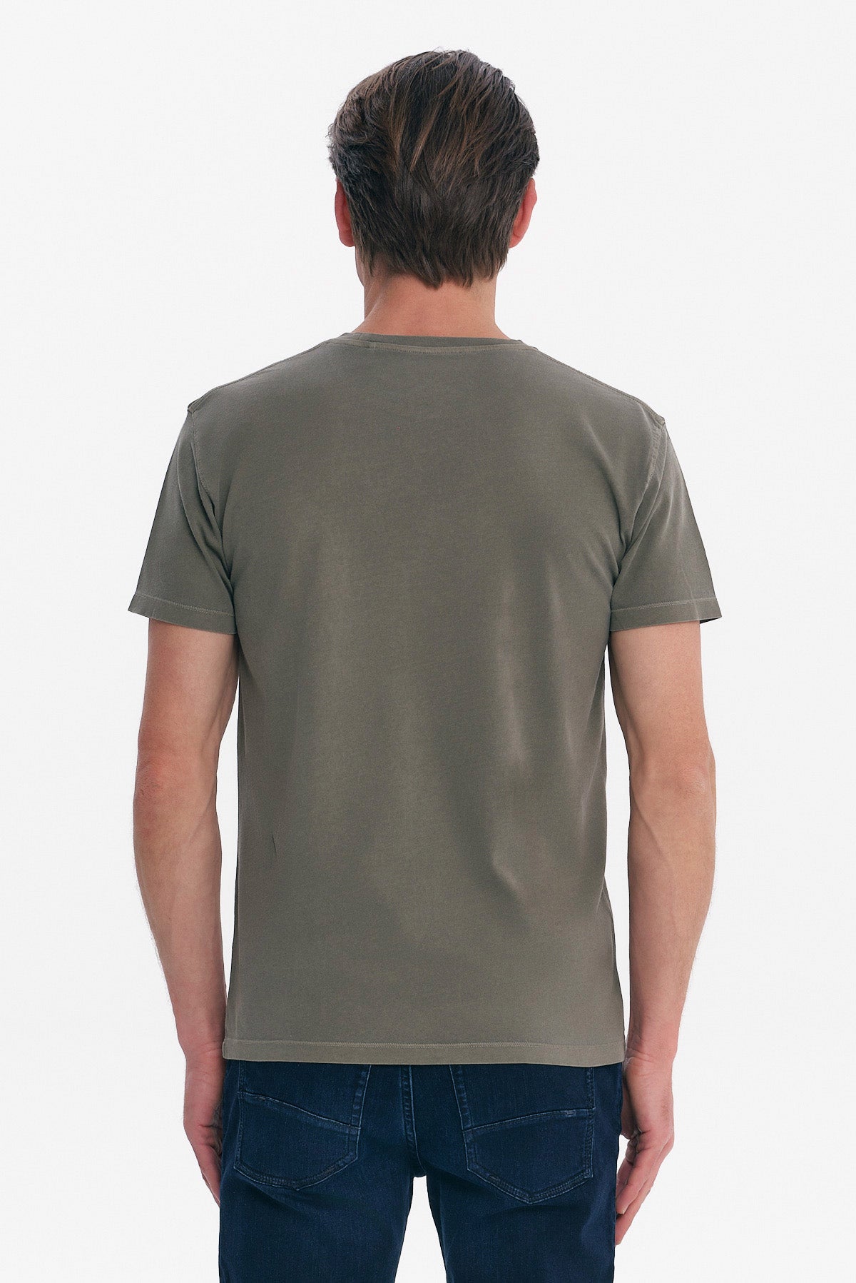 ΑΝΔΡΙΚΟ ΧΑΚΙ ΚΟΝΤΟΜΑΝΙΚΟ T-SHIRT PORTOBELLO'S ΜΕ ΤΣΕΠΗ ΣΤΟ ΣΤΗΘΟΣ