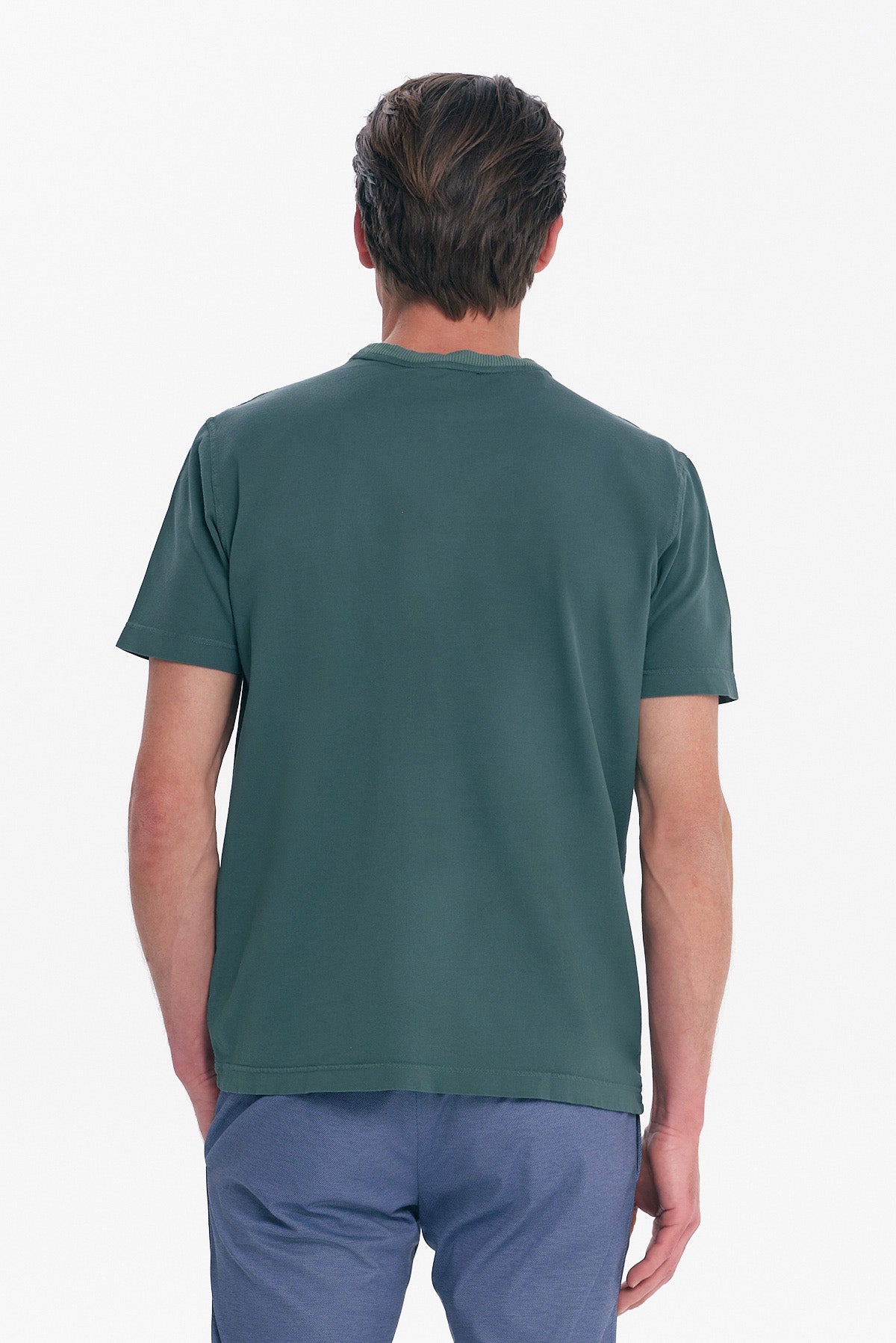 ΑΝΔΡΙΚΟ ΠΡΑΣΙΝΟ T-SHIRT ΚΟΝΤΟΜΑΝΙΚΟ ΜΕ ΤΣΕΠΗ ΣΤΟ ΣΤΗΘΟΣ