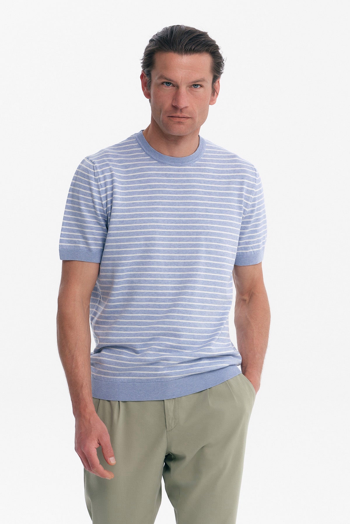 ΑΝΔΡΙΚΟ ΡΙΓΕ ΣΙΕΛ ΠΛΕΚΤΟ ΚΟΝΤΟΜΑΝΙΚΟ T-SHIRT ΜΑΡΙΝΙΕΡΑ PORTOBELLO'S