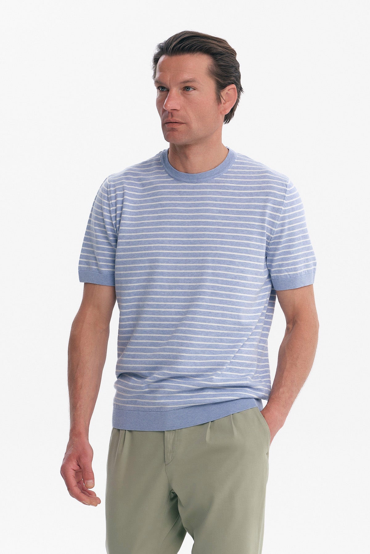 ΑΝΔΡΙΚΟ ΡΙΓΕ ΣΙΕΛ ΠΛΕΚΤΟ ΚΟΝΤΟΜΑΝΙΚΟ T-SHIRT ΜΑΡΙΝΙΕΡΑ PORTOBELLO'S