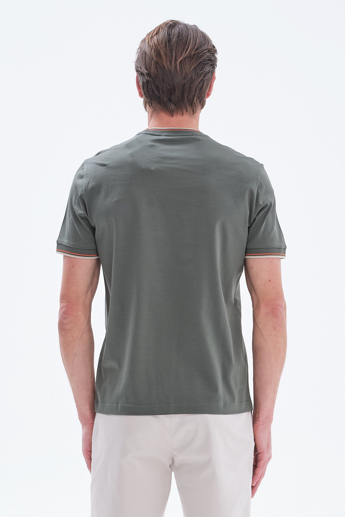 ΑΝΔΡΙΚΟ ΛΑΔΙ ΚΟΝΤΟΜΑΝΙΚΟ T-SHIRT PORTOBELLO'S REGULAR FIT ΜΕ ΤΣΕΠΗ ΣΤΟ ΣΤΗΘΟΣ