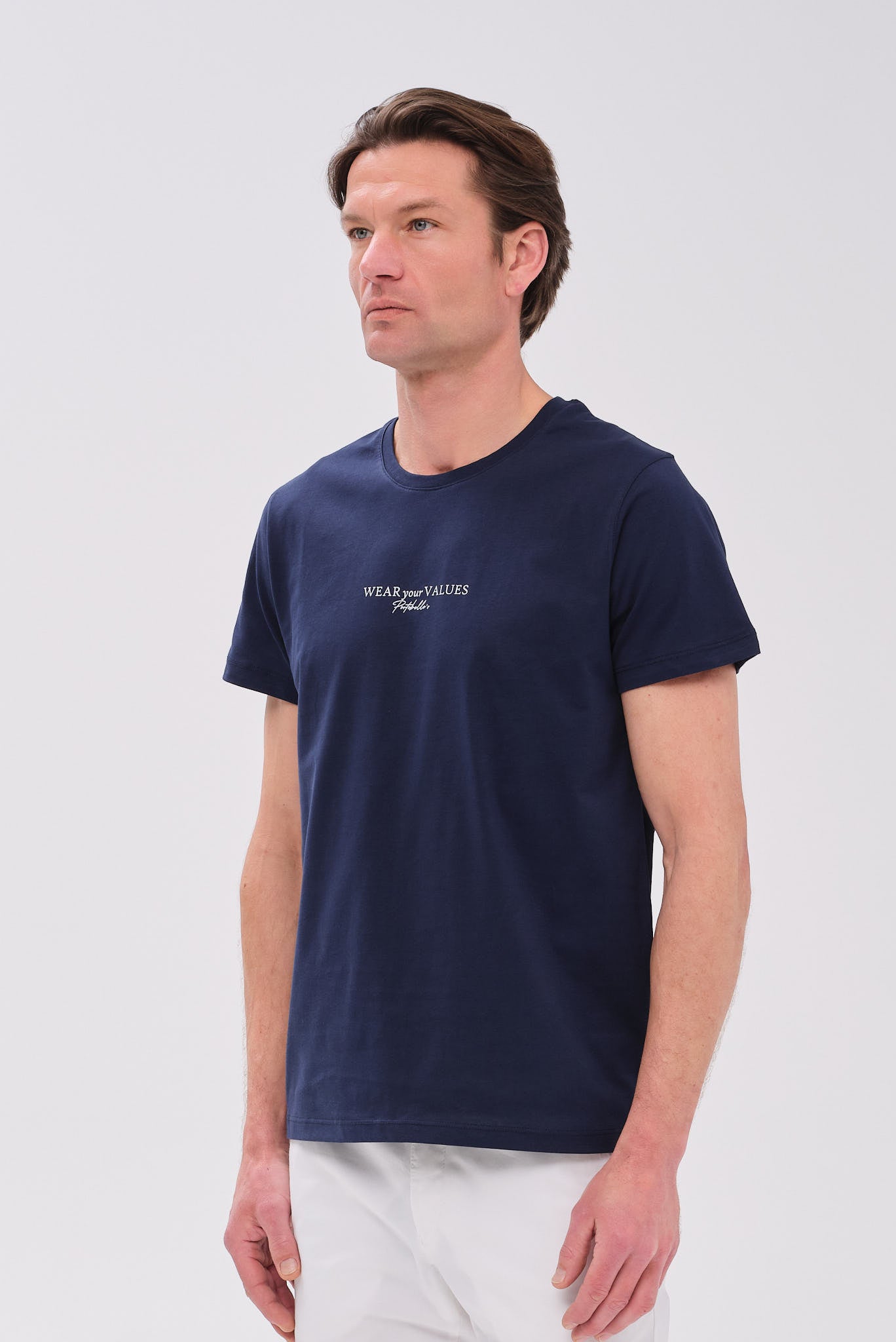 PORTOBELLO'S SIGNATURE NAVY T-SHIRT "WEAR YOUR VALUES" EDITION