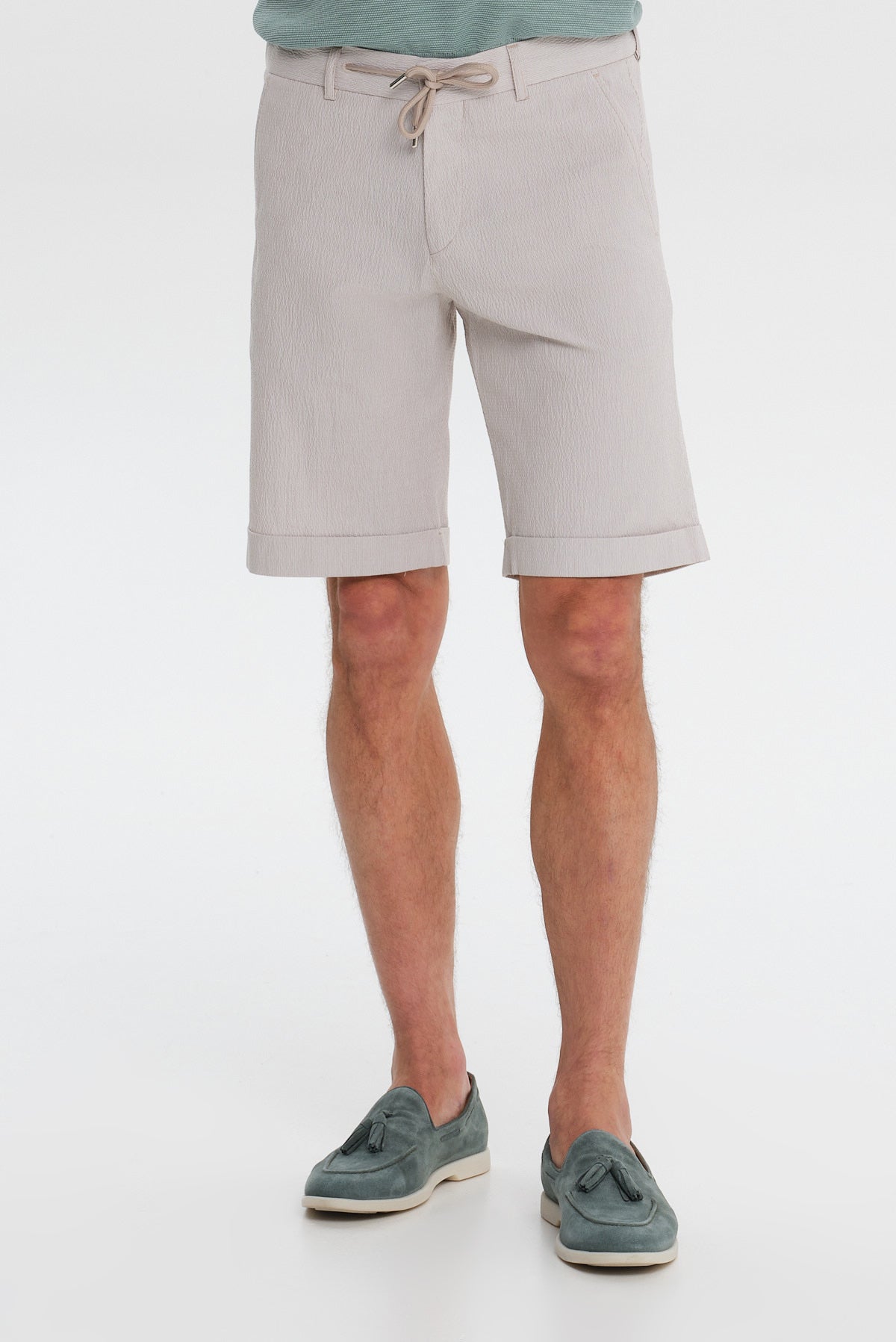 ΑΝΔΡΙΚΗ ΒΕΡΜΟΥΔΑ CHINOS SLIM FIT PORTOBELLO'S ΣΕ ΜΠΕΖ ΑΝΟΙΚΤΟ ΧΡΩΜΑ ΜΕ ΚΟΡΔΟΝΙ