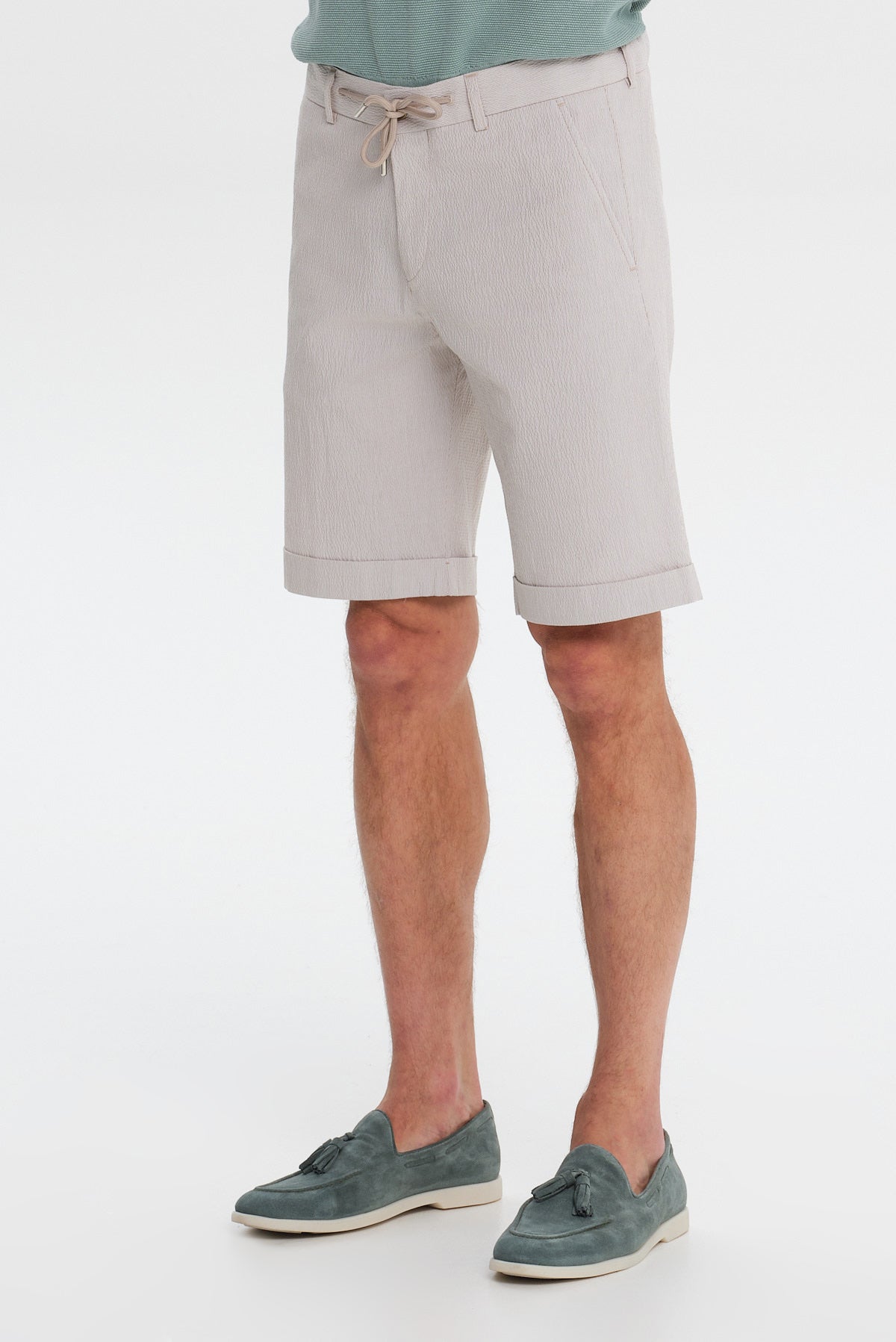 ΑΝΔΡΙΚΗ ΒΕΡΜΟΥΔΑ CHINOS SLIM FIT PORTOBELLO'S ΣΕ ΜΠΕΖ ΑΝΟΙΚΤΟ ΧΡΩΜΑ ΜΕ ΚΟΡΔΟΝΙ