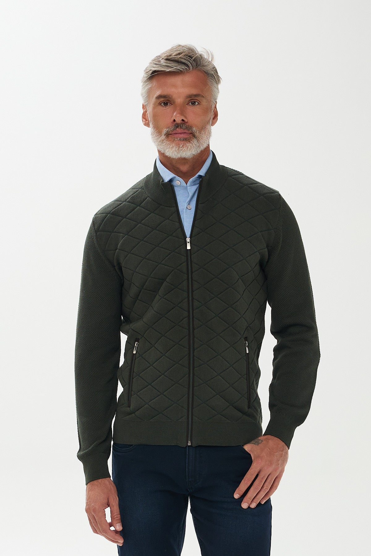 ΑΝΔΡΙΚΗ ΛΑΔΙ ΖΑΚΕΤΑ CARDIGAN PORTOBELLO'S ΜΕ ΚΑΠΙΤΟΝΕ ΣΧΕΔΙΟ REGULAR FIT