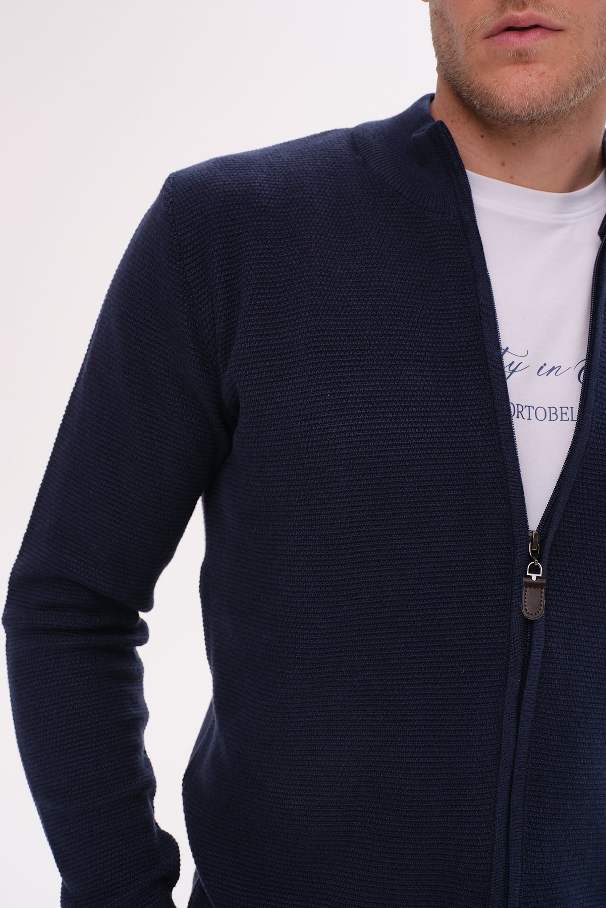 ΑΝΔΡΙΚΗ ΜΠΛΕ ΖΑΚΕΤΑ CARDIGAN PORTOBELLO'S ΜΕ ΜΙΚΡΟΣΧΕΔΙΟ