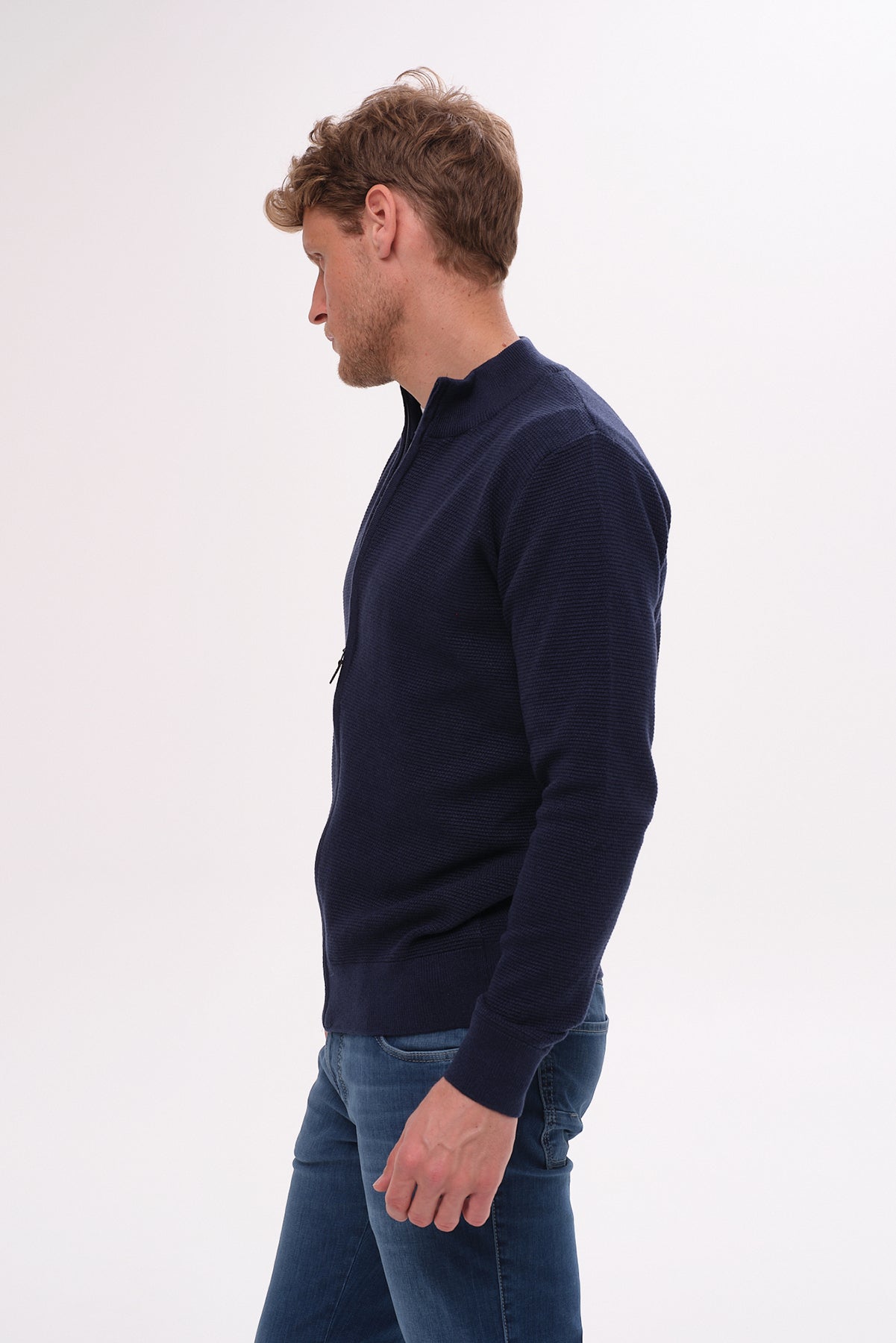 ΑΝΔΡΙΚΗ ΜΠΛΕ ΖΑΚΕΤΑ CARDIGAN PORTOBELLO'S ΜΕ ΜΙΚΡΟΣΧΕΔΙΟ