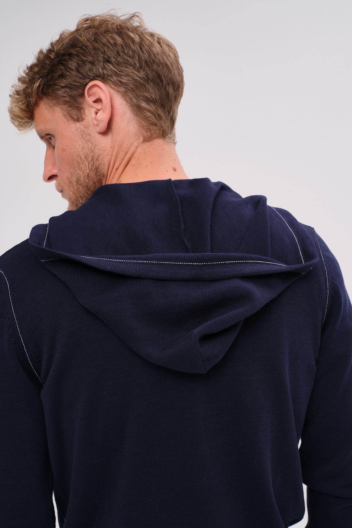 ΑΝΔΡΙΚΗ ΖΑΚΕΤΑ CARDIGAN PORTOBELLO'S ΣΕ ΜΠΛΕ NAVY ΧΡΩΜΑ ΜΕ ΚΟΥΚΟΥΛΑ