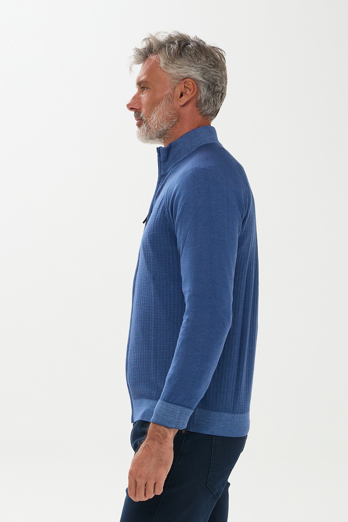 ΑΝΔΡΙΚΗ ΜΑΛΛΙΝΗ ΖΑΚΕΤΑ CARDIGAN PORTOBELLO'S ΣΕ INDIGO ΧΡΩΜΑ REGULAR FIT