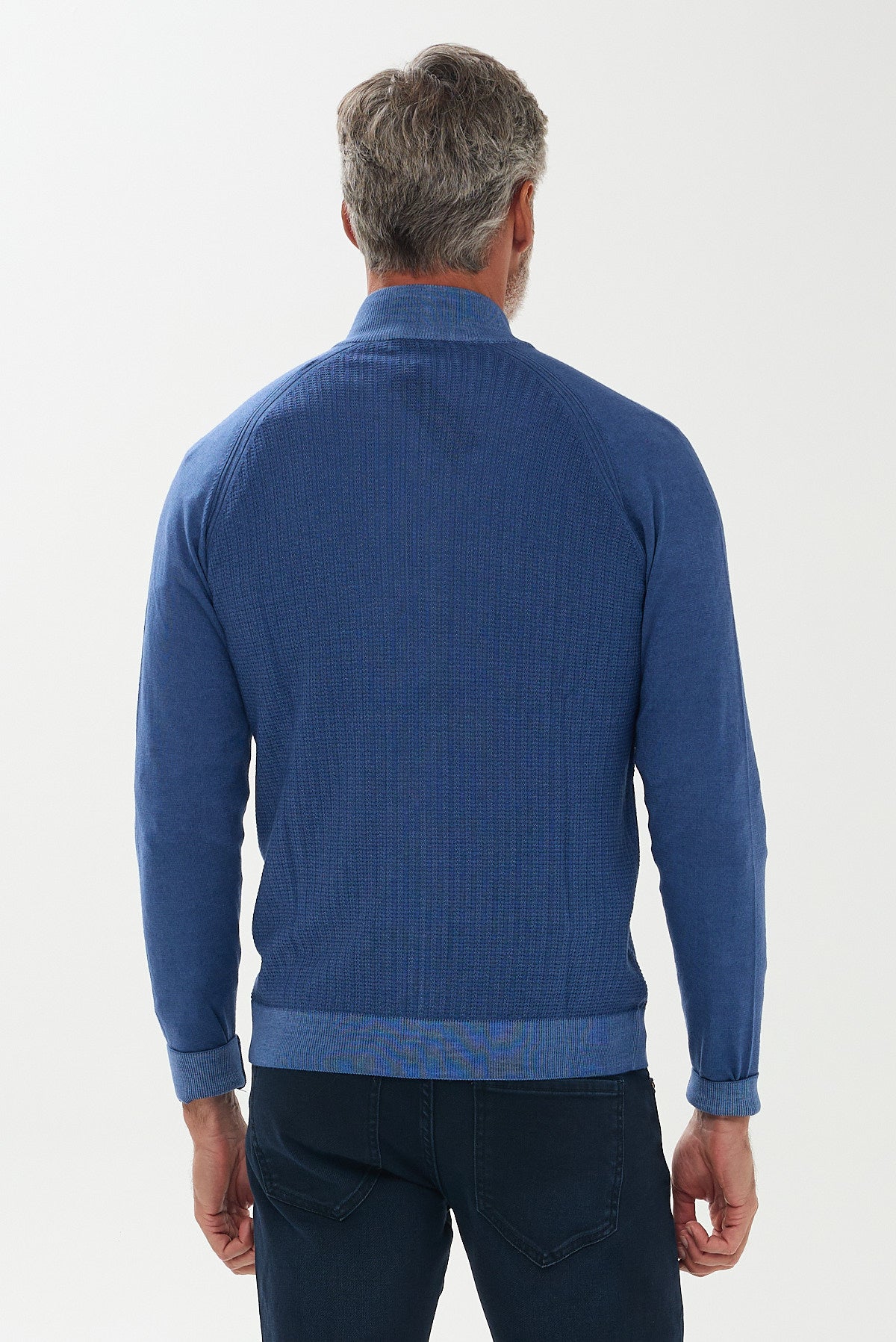 ΑΝΔΡΙΚΗ ΜΑΛΛΙΝΗ ΖΑΚΕΤΑ CARDIGAN PORTOBELLO'S ΣΕ INDIGO ΧΡΩΜΑ REGULAR FIT