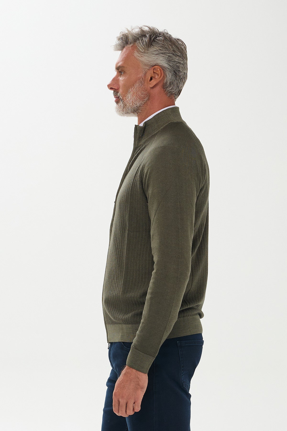 ΑΝΔΡΙΚΗ ΜΑΛΛΙΝΗ ΖΑΚΕΤΑ CARDIGAN PORTOBELLO'S ΣΕ ΛΑΔΙ ΧΡΩΜΑ REGULAR FIT