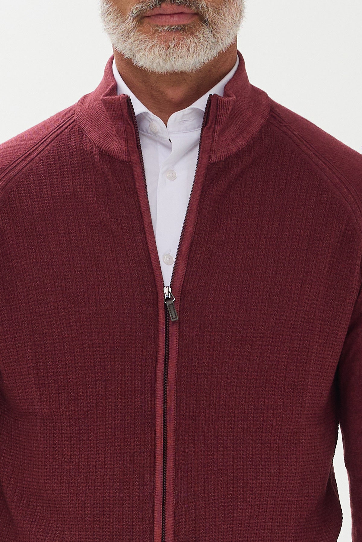 ΑΝΔΡΙΚΗ ΜΑΛΛΙΝΗ ΖΑΚΕΤΑ CARDIGAN PORTOBELLO'S ΣΕ ΜΠΟΡΝΤΟ ΧΡΩΜΑ REGULAR FIT