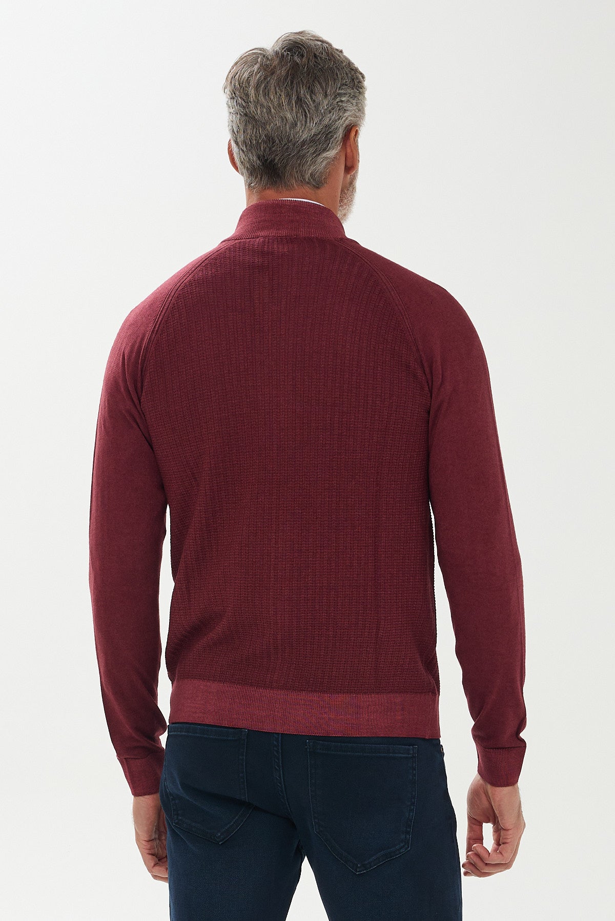 ΑΝΔΡΙΚΗ ΜΑΛΛΙΝΗ ΖΑΚΕΤΑ CARDIGAN PORTOBELLO'S ΣΕ ΜΠΟΡΝΤΟ ΧΡΩΜΑ REGULAR FIT