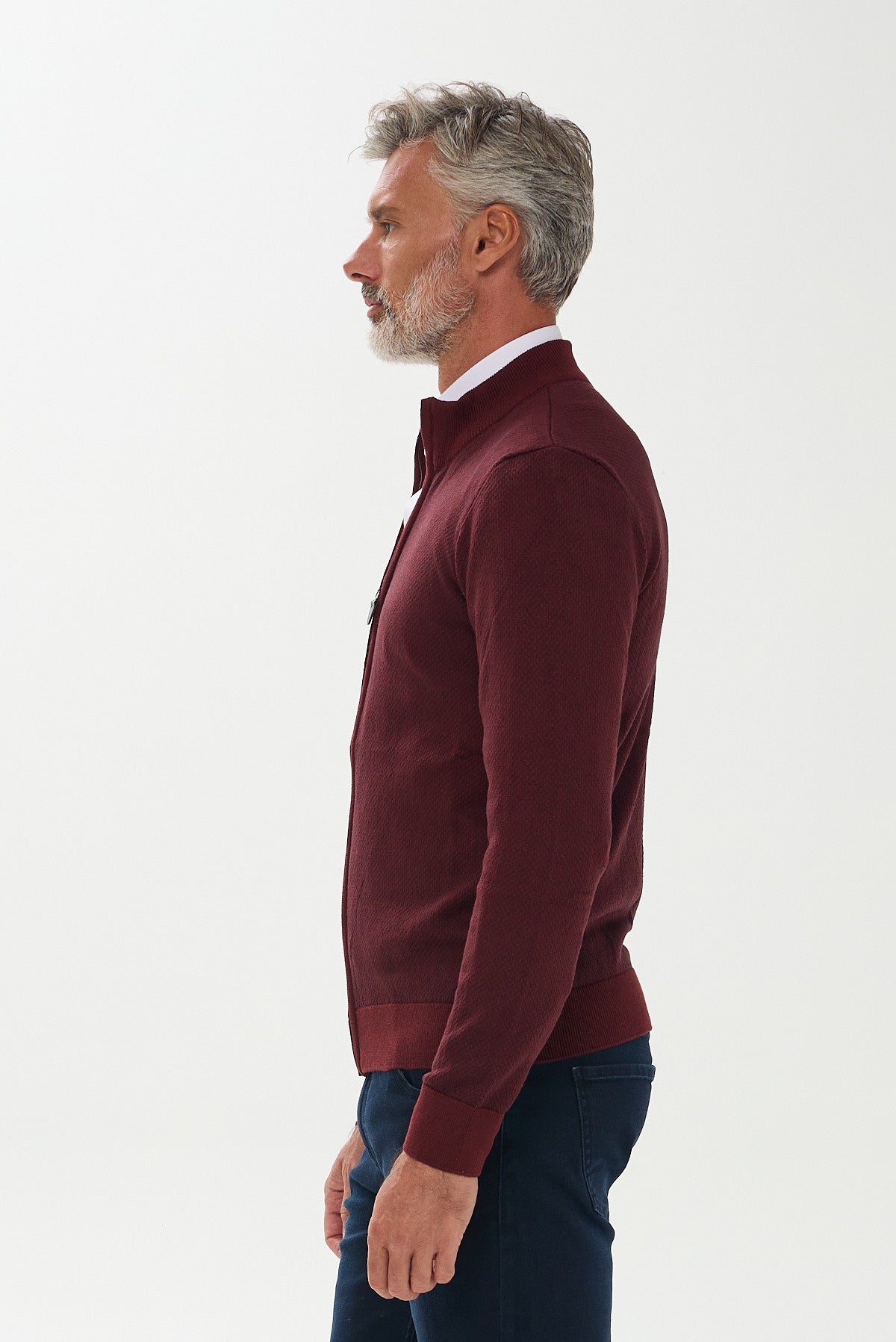 ΑΝΔΡΙΚΗ ΖΑΚΕΤΑ CARDIGAN PORTOBELLO'S ΣΕ ΑΠΟΧΡΩΣΗ ΚΟΚΚΙΝΟ ΜΠΛΕ ΜΕ ΜΙΚΡΟΣΧΕΔΙΟ REGULAR FIT