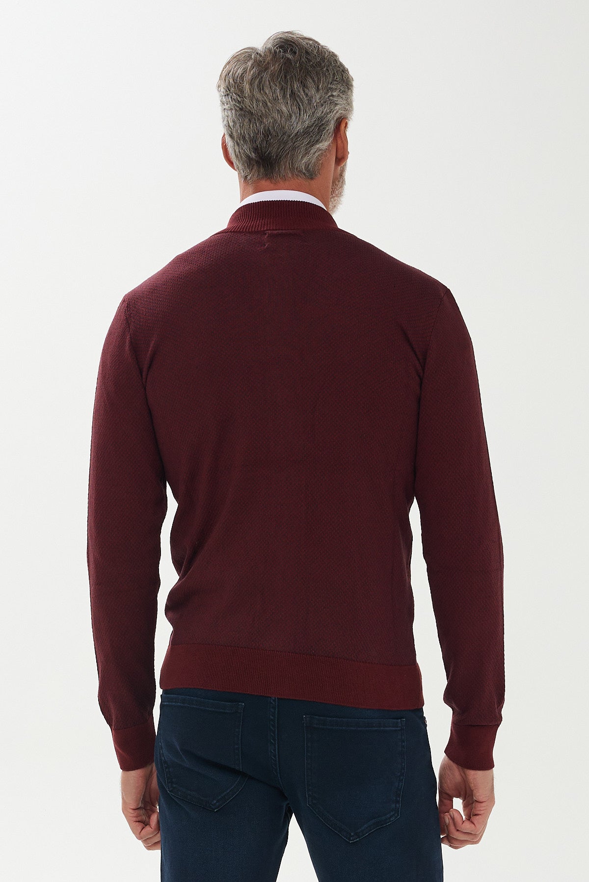 ΑΝΔΡΙΚΗ ΖΑΚΕΤΑ CARDIGAN PORTOBELLO'S ΣΕ ΑΠΟΧΡΩΣΗ ΚΟΚΚΙΝΟ ΜΠΛΕ ΜΕ ΜΙΚΡΟΣΧΕΔΙΟ REGULAR FIT