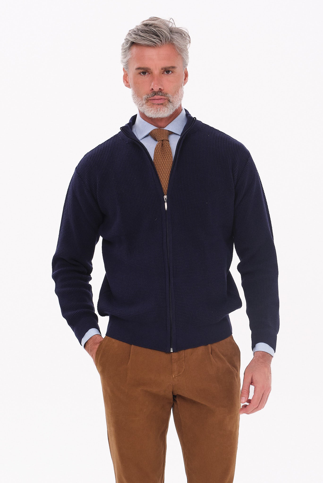 ΑΝΔΡΙΚΗ ΖΑΚΕΤΑ ΜΠΛΕ ΣΚΟΥΡΟ CARDIGAN PORTOBELLO'S REGULAR FIT