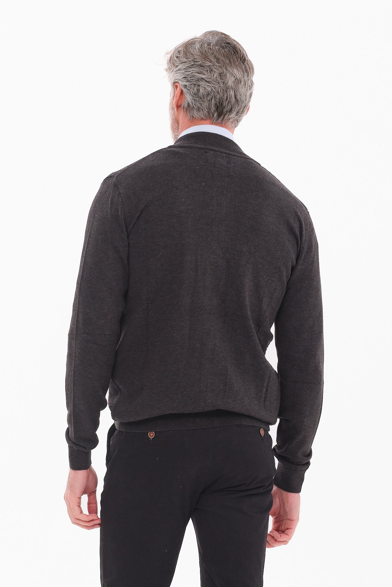 ΑΝΔΡΙΚΗ ΖΑΚΕΤΑ ΣΤΟ ΧΡΩΜΑ ΤΟΥ ΓΡΑΦΙΤΗ CARDIGAN LES GENT'S REGULAR FIT ΜΕ ΜΙΚΡΟΣΧΕΔΙΟ