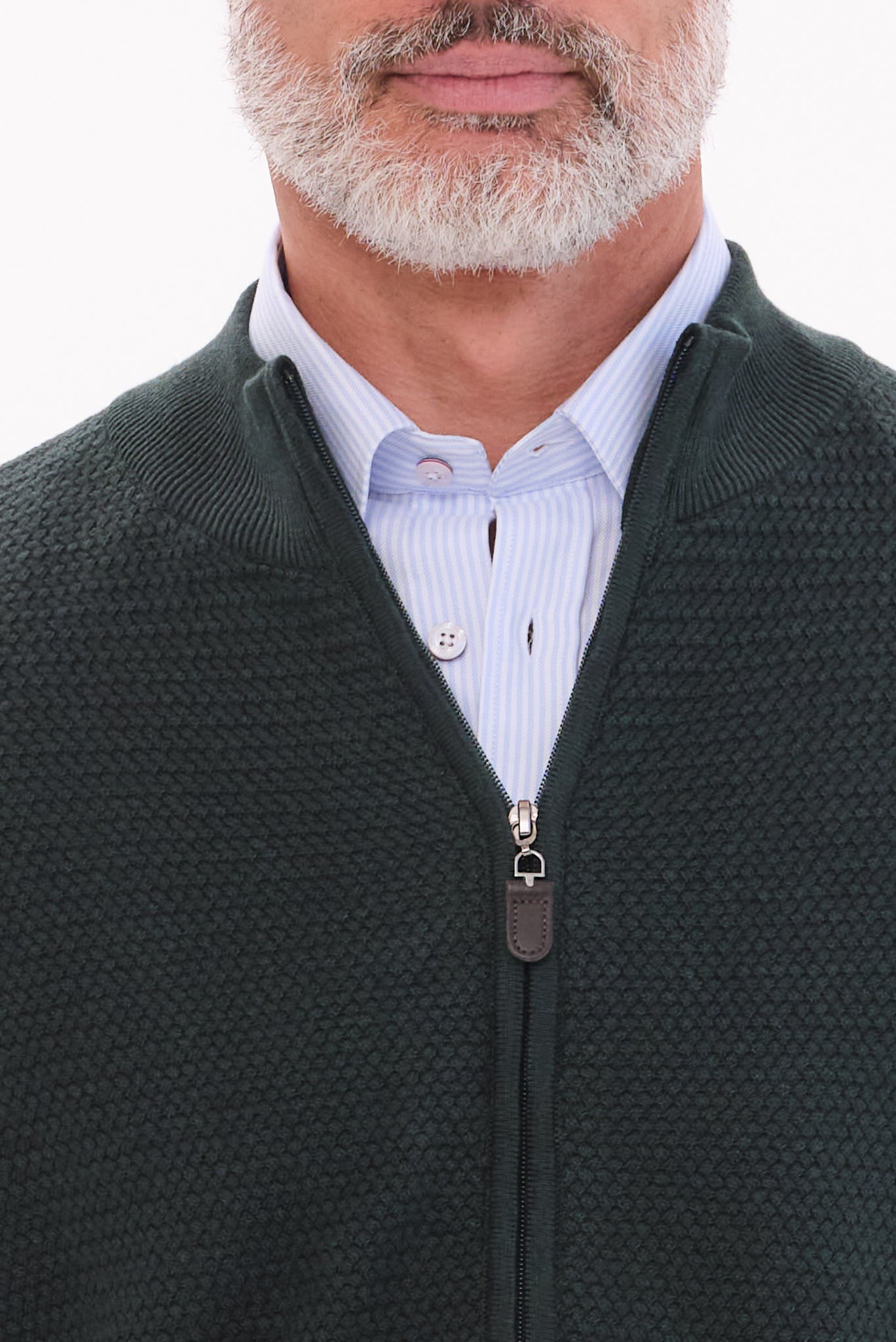 ΑΝΔΡΙΚΗ ΖΑΚΕΤΑ ΠΡΑΣΙΝΟ CARDIGAN LES GENT'S REGULAR FIT ΜΕ ΜΙΚΡΟΣΧΕΔΙΟ