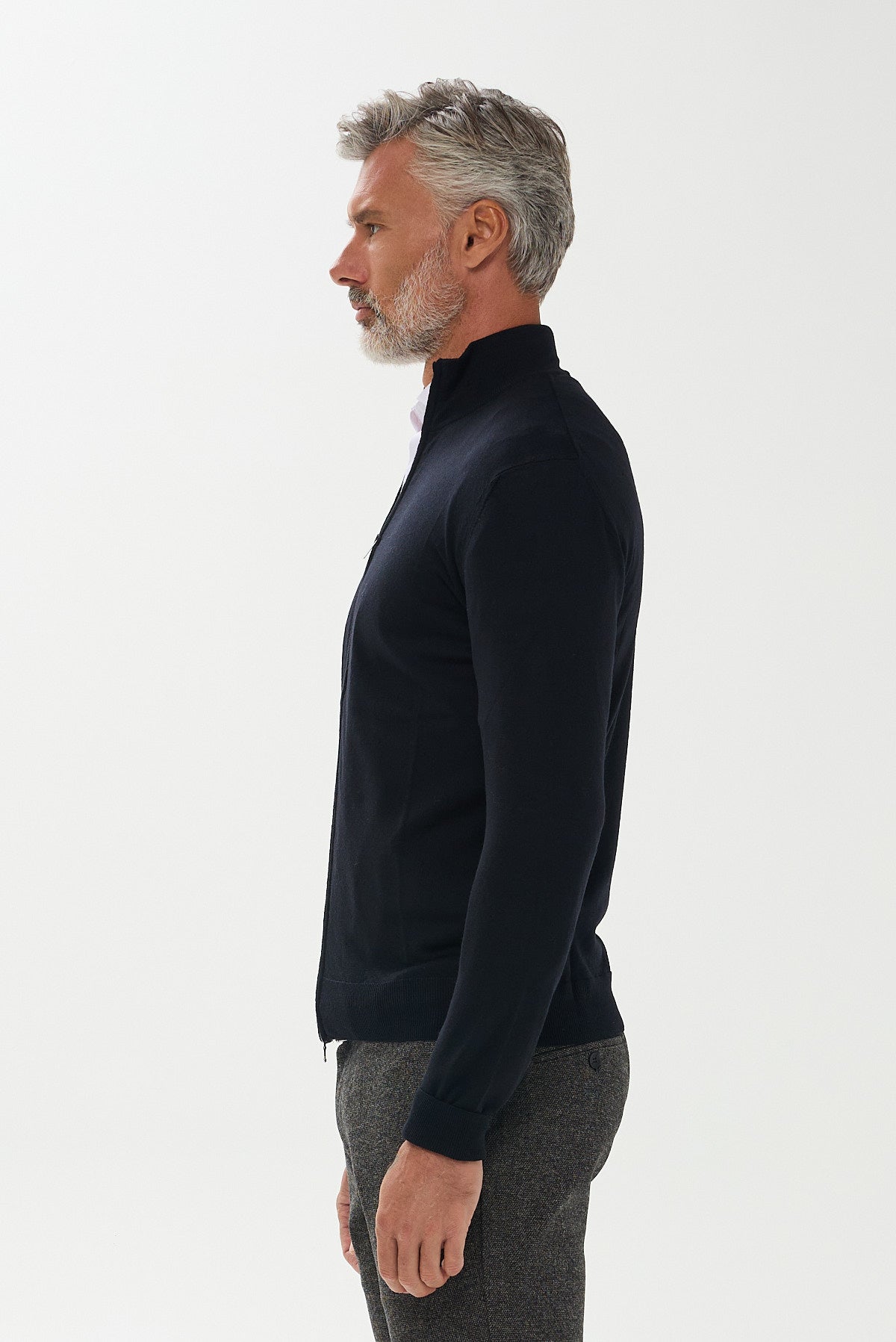 ΑΝΔΡΙΚΗ ΜΑΛΛΙΝΗ ΖΑΚΕΤΑ CARDIGAN ΣΕ ΜΑΥΡΟ ΧΡΩΜΑ PORTOBELLO'S REGULAR FIT