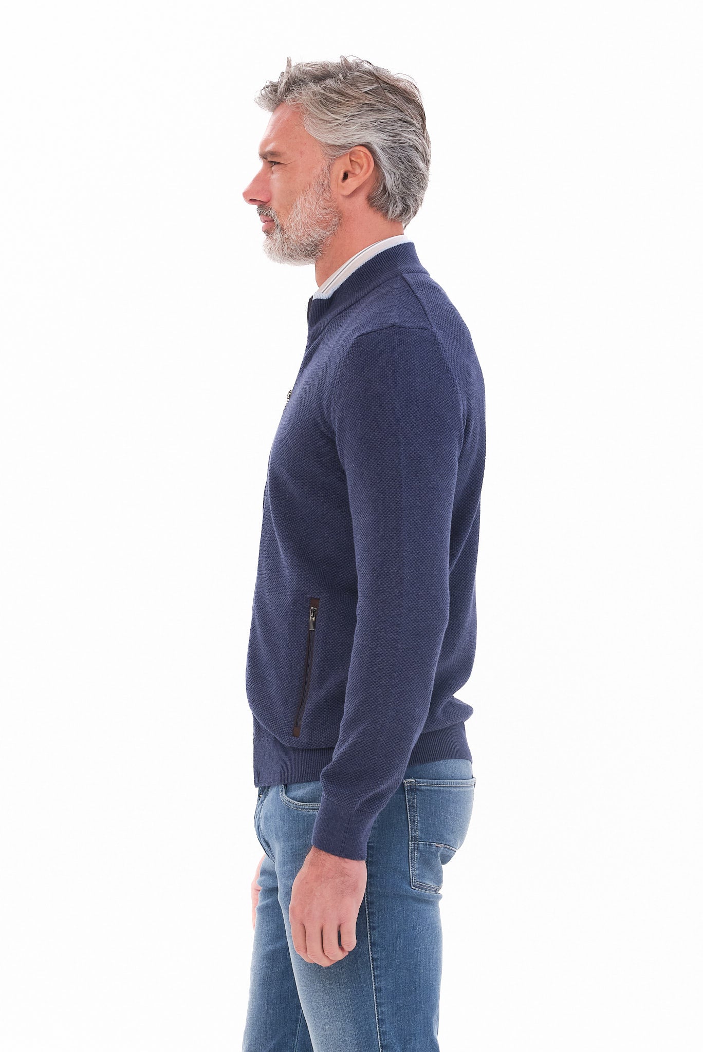 ΑΝΔΡΙΚΗ ΜΠΛΕ ΖΑΚΕΤΑ CARDIGAN PORTOBELLO'S REGULAR FIT ΜΕ ΜΙΚΡΟΣΧΕΔΙΟ