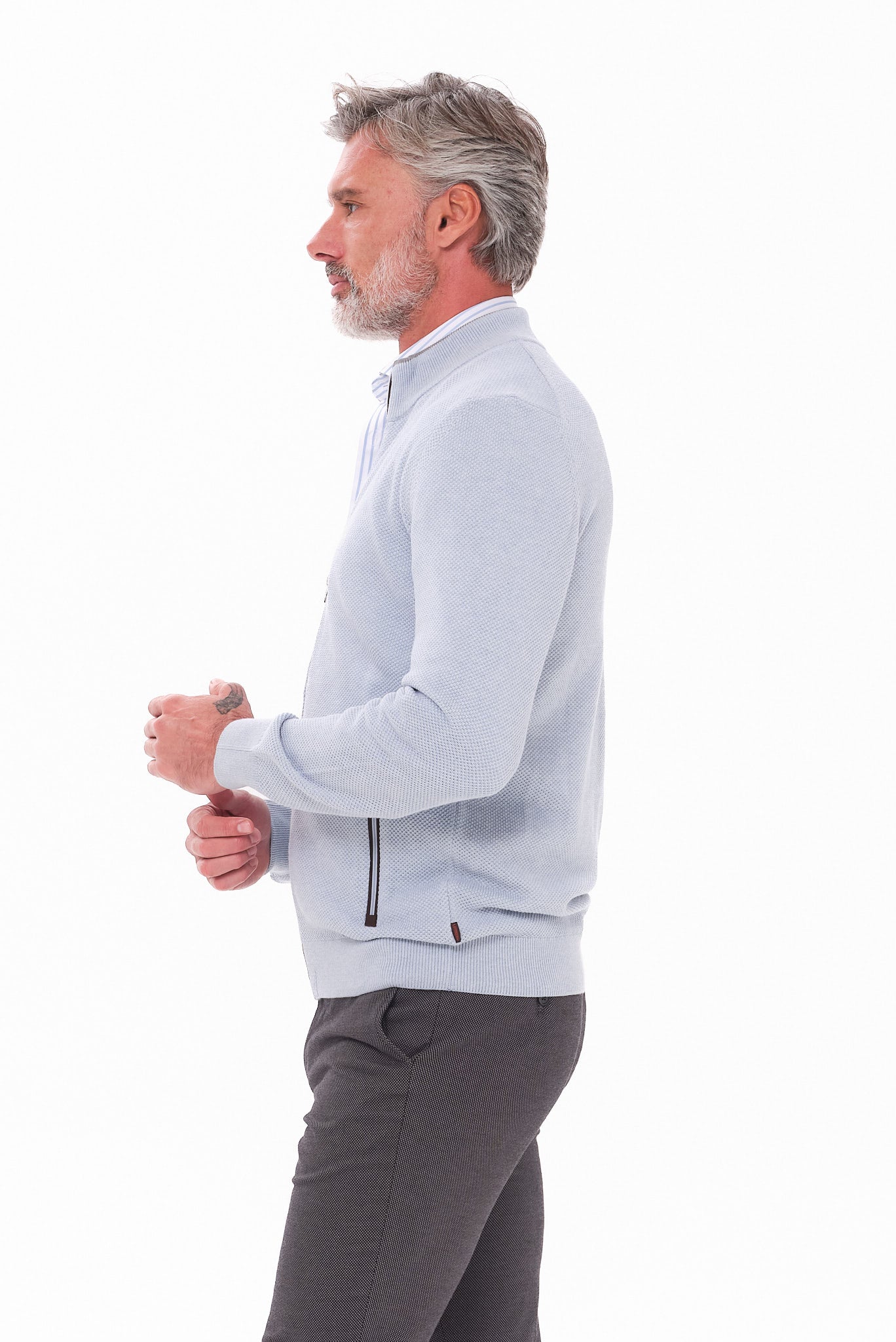 ΑΝΔΡΙΚΗ ΣΙΕΛ ΖΑΚΕΤΑ CARDIGAN PORTOBELLO'S REGULAR FIT ΜΕ ΜΙΚΡΟΣΧΕΔΙΟ