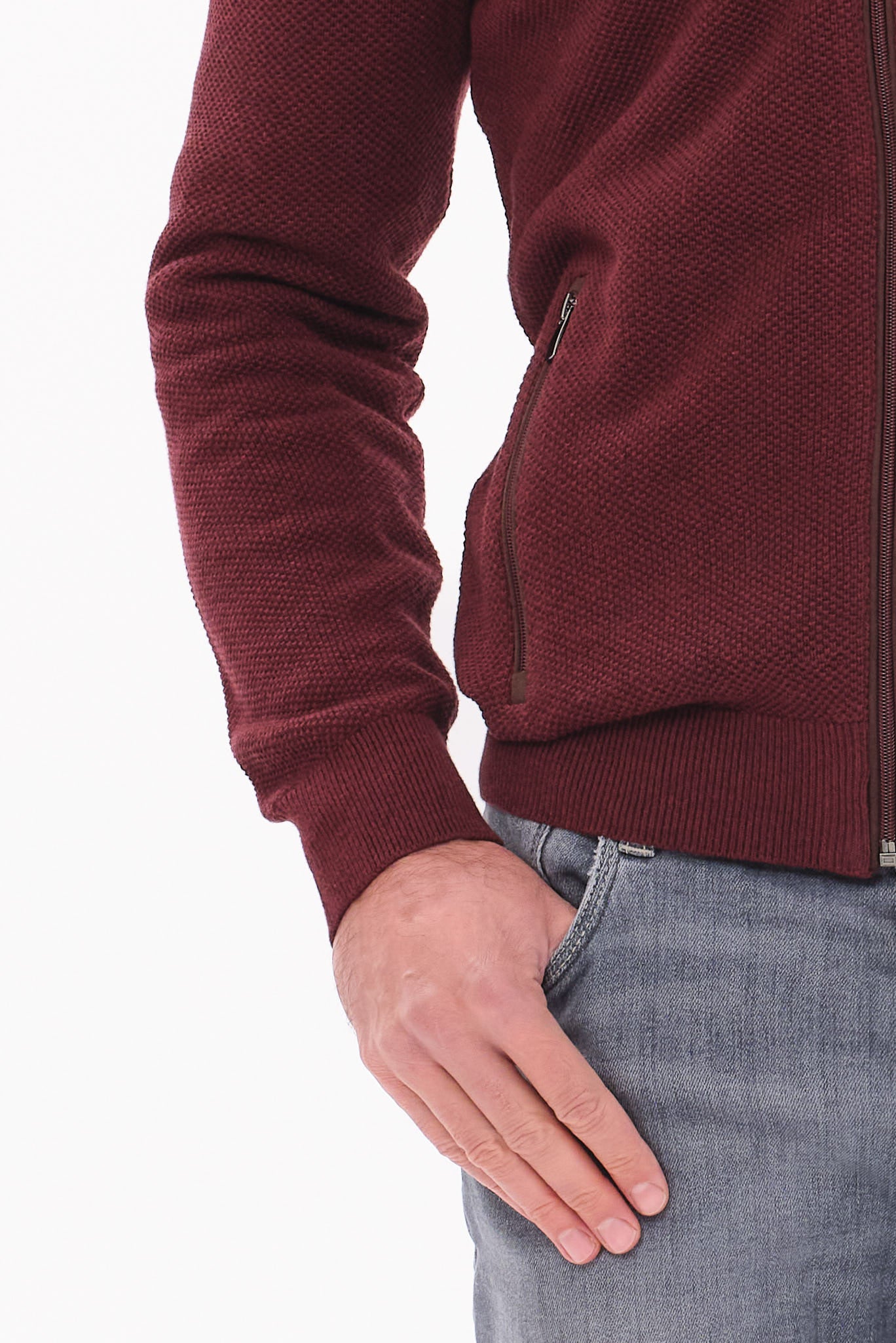 ΑΝΔΡΙΚΗ ΜΠΟΡΝΤΟ ΖΑΚΕΤΑ CARDIGAN PORTOBELLO'S REGULAR FIT ΜΕ ΜΙΚΡΟΣΧΕΔΙΟ