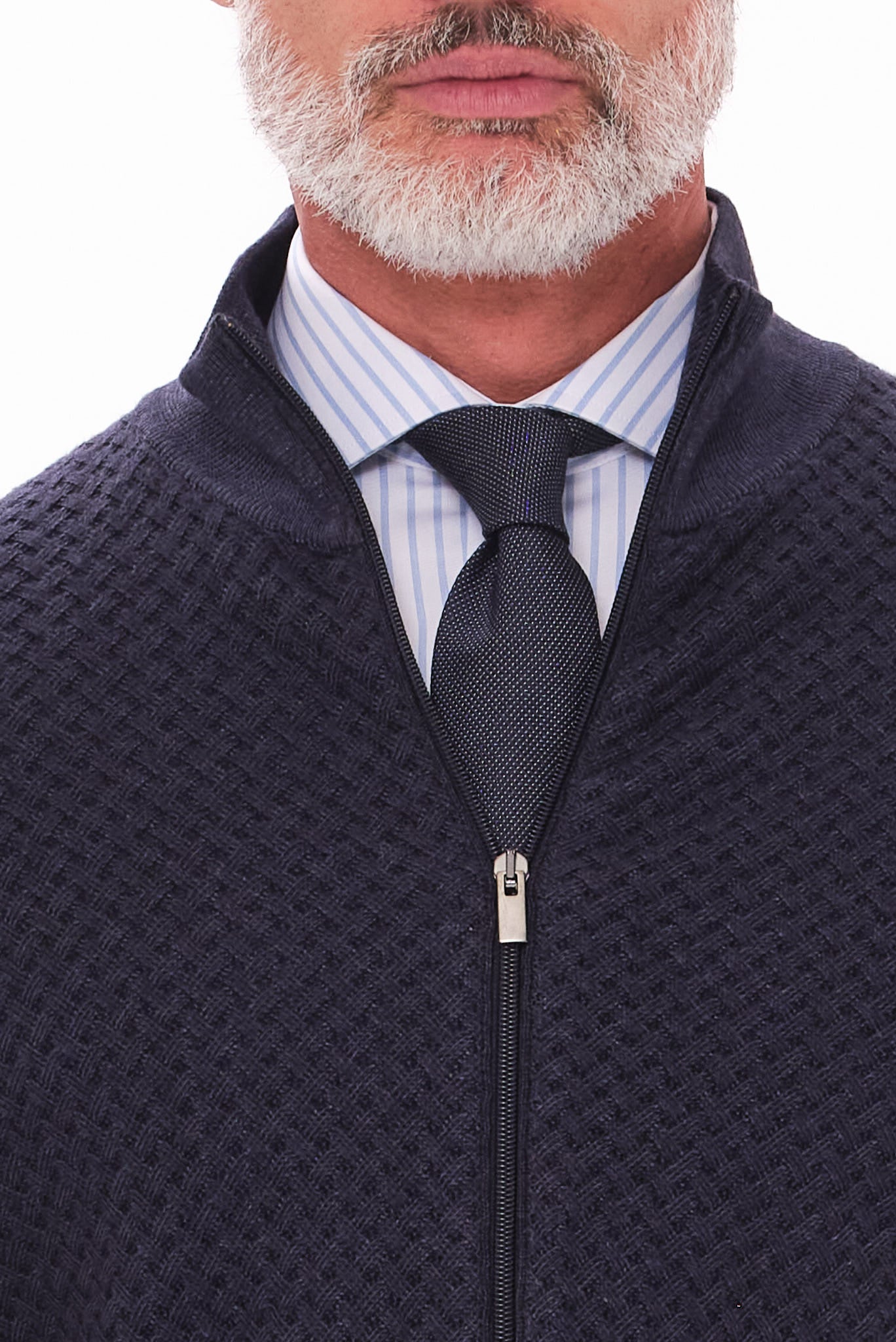 ΑΝΔΡΙΚΗ ΜΠΛΕ ΜΑΛΛΙΝΗ ΖΑΚΕΤΑ CARDIGAN ΜΕ ΜΙΚΡΟΣΧΕΔΙΟ REGULAR FIT