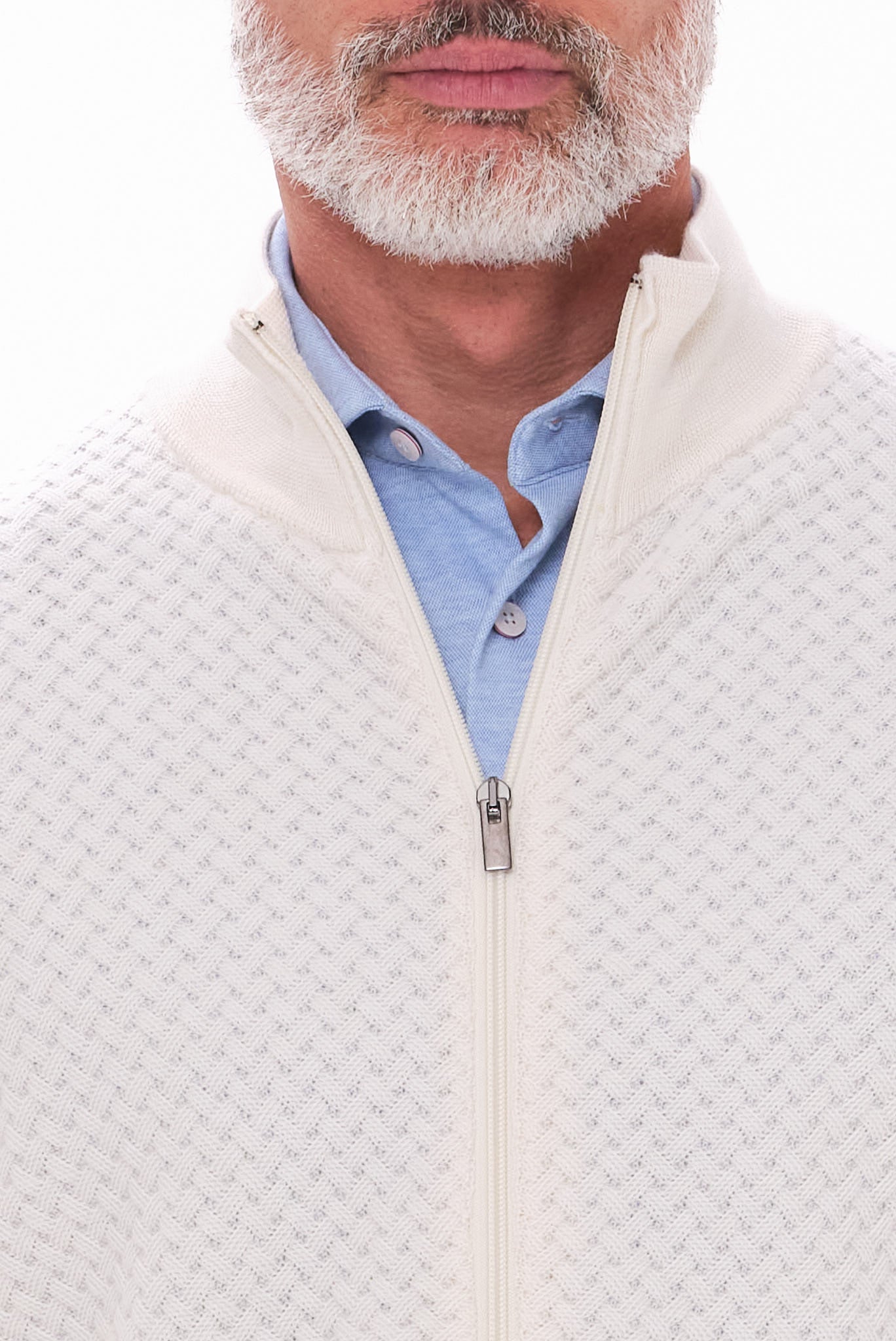 ΑΝΔΡΙΚΗ ΕΚΡΟΥ ΜΑΛΛΙΝΗ ΖΑΚΕΤΑ CARDIGAN ΜΕ ΜΙΚΡΟΣΧΕΔΙΟ REGULAR FIT