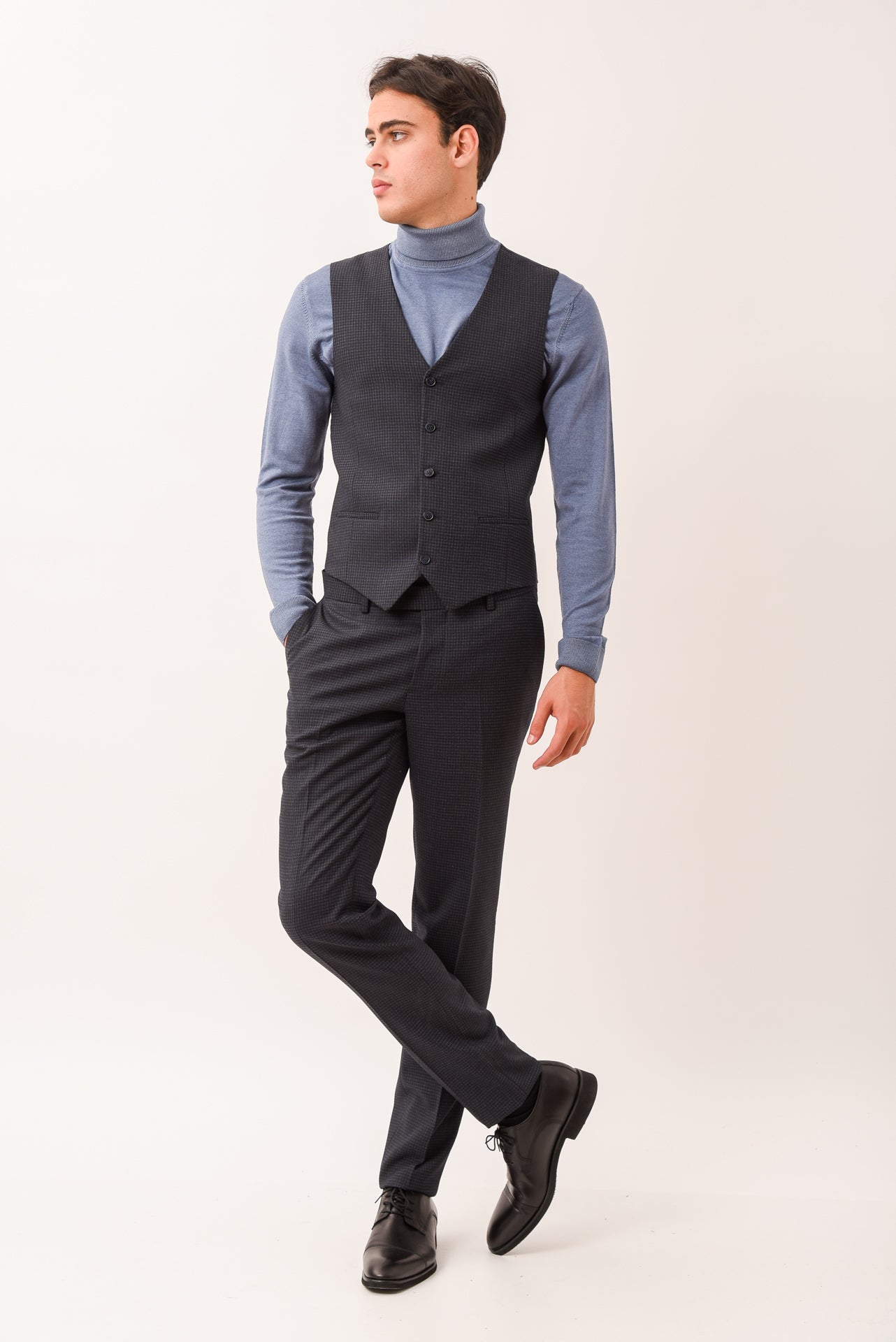 ΑΝΔΡΙΚΟ ΓΙΛΕΚΟ PORTOBELLO'S ΣΕ ΓΚΡΙ ΜΠΛΕ ΧΡΩΜΑ SLIM FIT