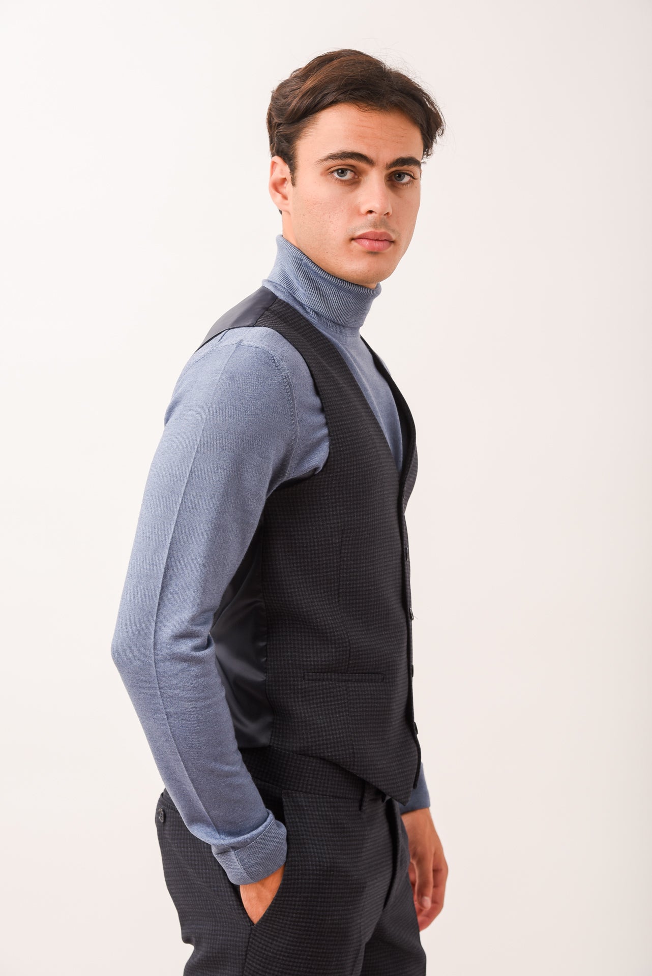 ΑΝΔΡΙΚΟ ΓΙΛΕΚΟ PORTOBELLO'S ΣΕ ΓΚΡΙ ΜΠΛΕ ΧΡΩΜΑ SLIM FIT