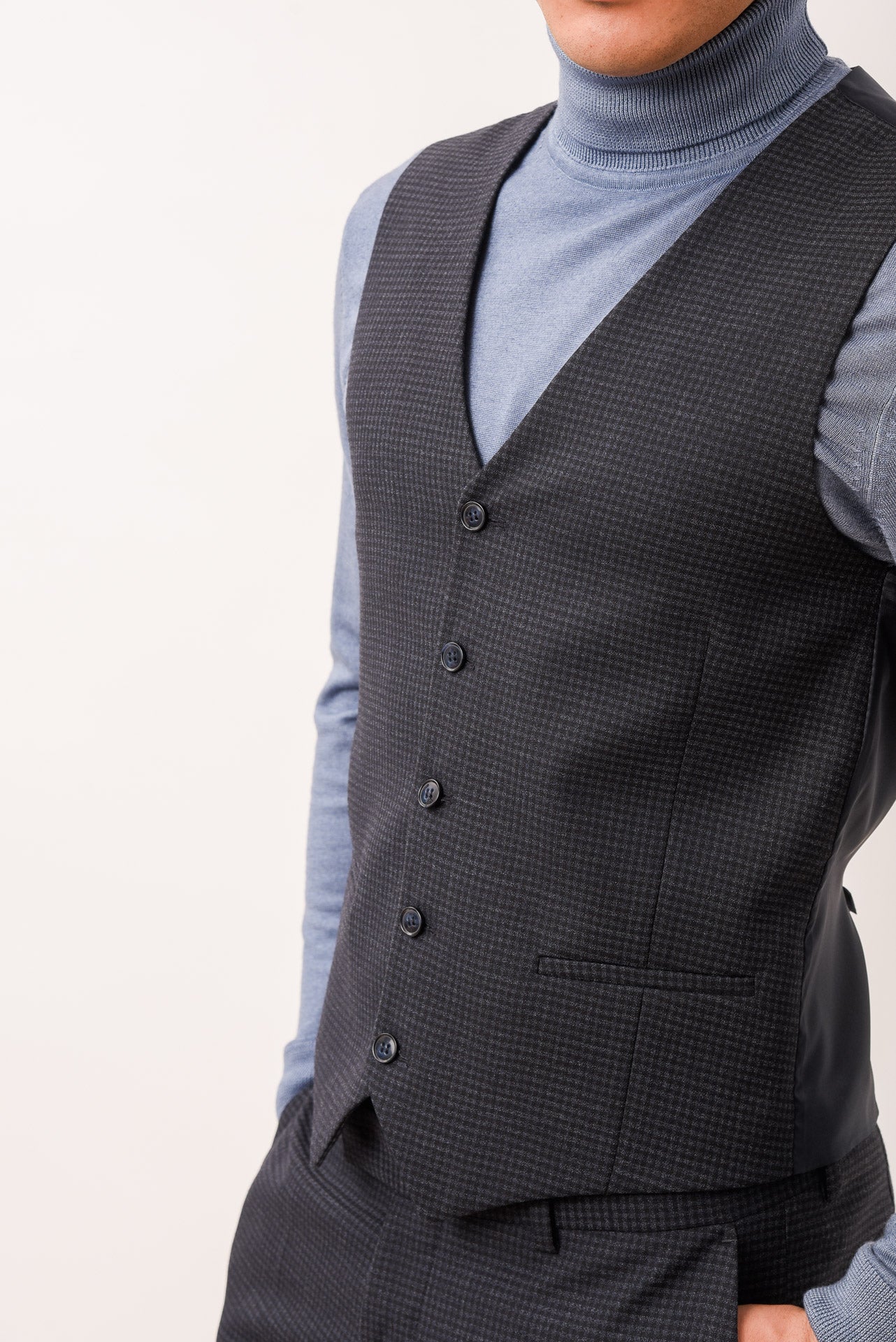 ΑΝΔΡΙΚΟ ΓΙΛΕΚΟ PORTOBELLO'S ΣΕ ΓΚΡΙ ΜΠΛΕ ΧΡΩΜΑ SLIM FIT