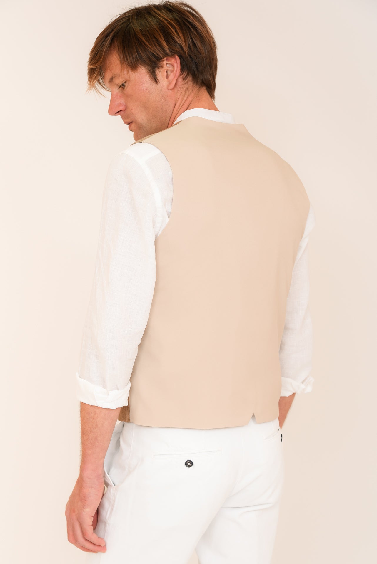 ΑΝΔΡΙΚΟ ΓΙΛΕΚΟ PORTOBELLO'S ΜΠΕΖ ΣΚΟΥΡΟ ΜΕ ΜΙΚΡΟΣΧΕΔΙΟ ΚΑΙ ΥΦΑΣΜΑ LEOMASTER